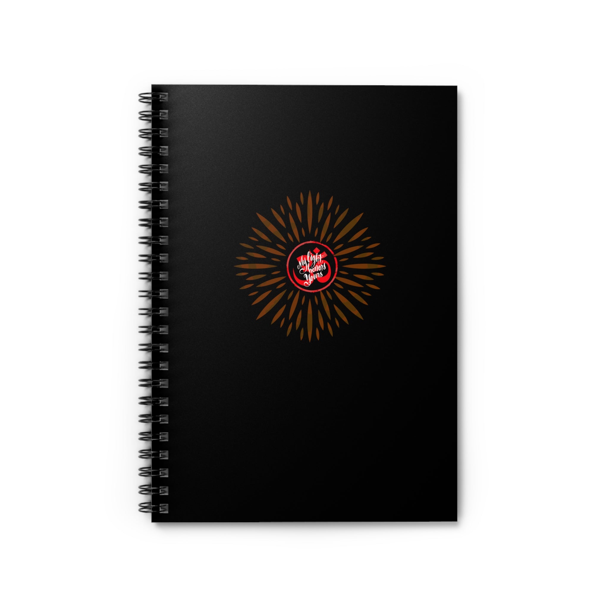 Black Spiral Notebook — my Light Honors Yours Design (Ruled)