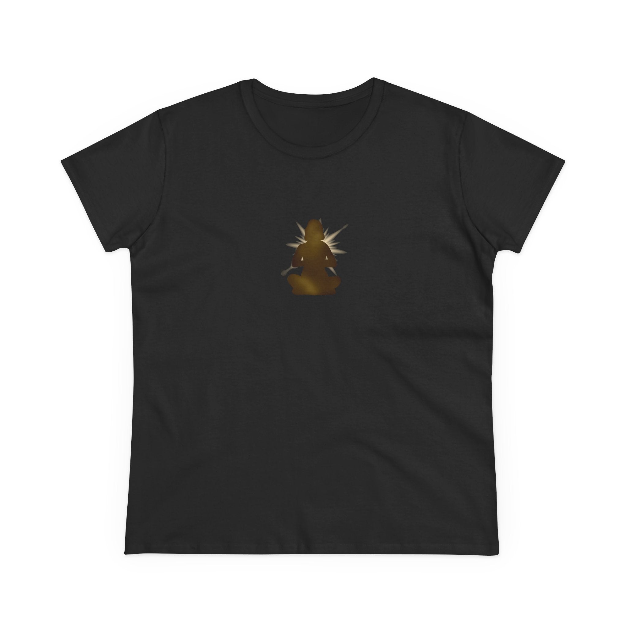 Meditation Silhouette Tee — Women's Yoga Cotton T‑Shirt