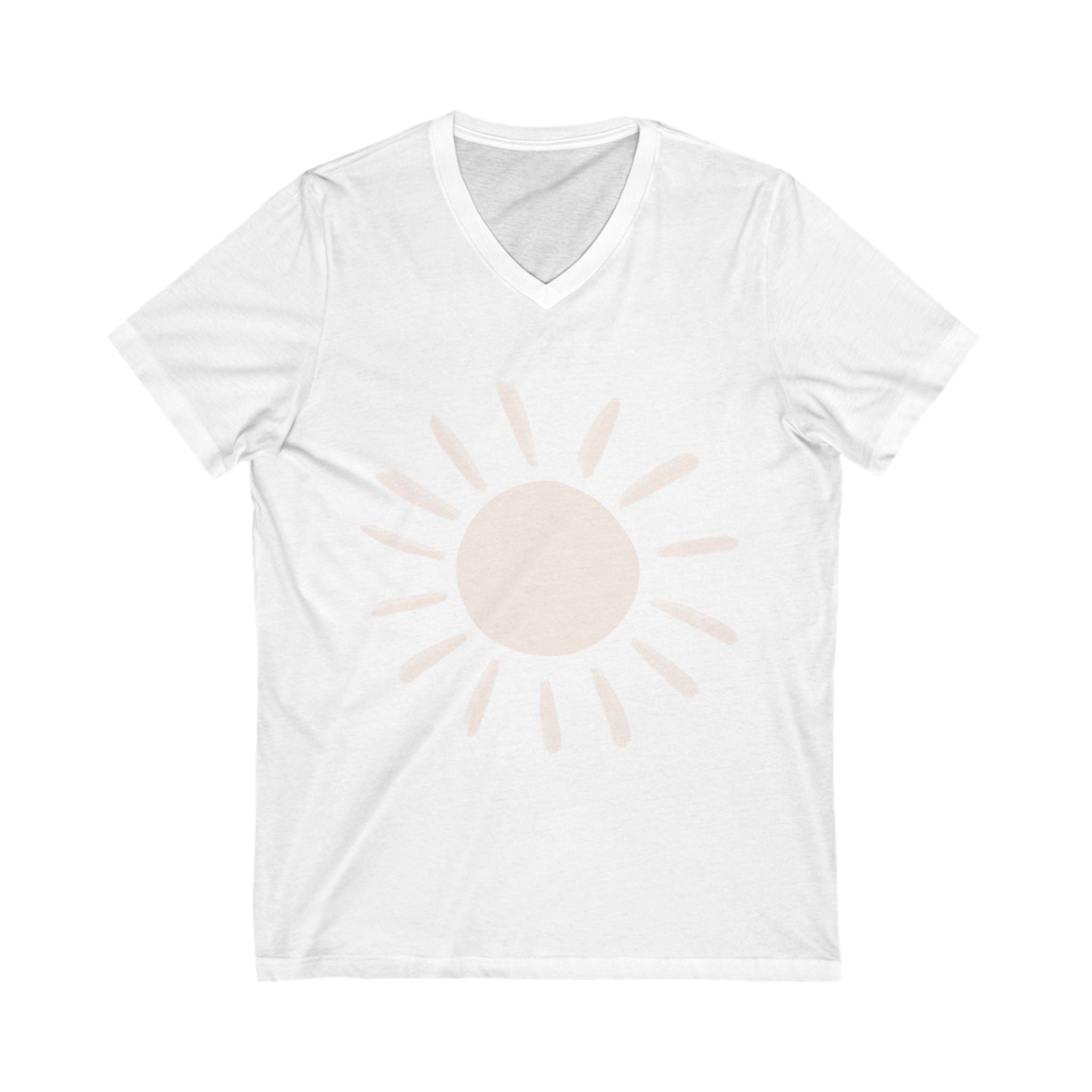 Subtle Sunshine Graphic Unisex V-Neck Tee - Perfect for Summer Days!
