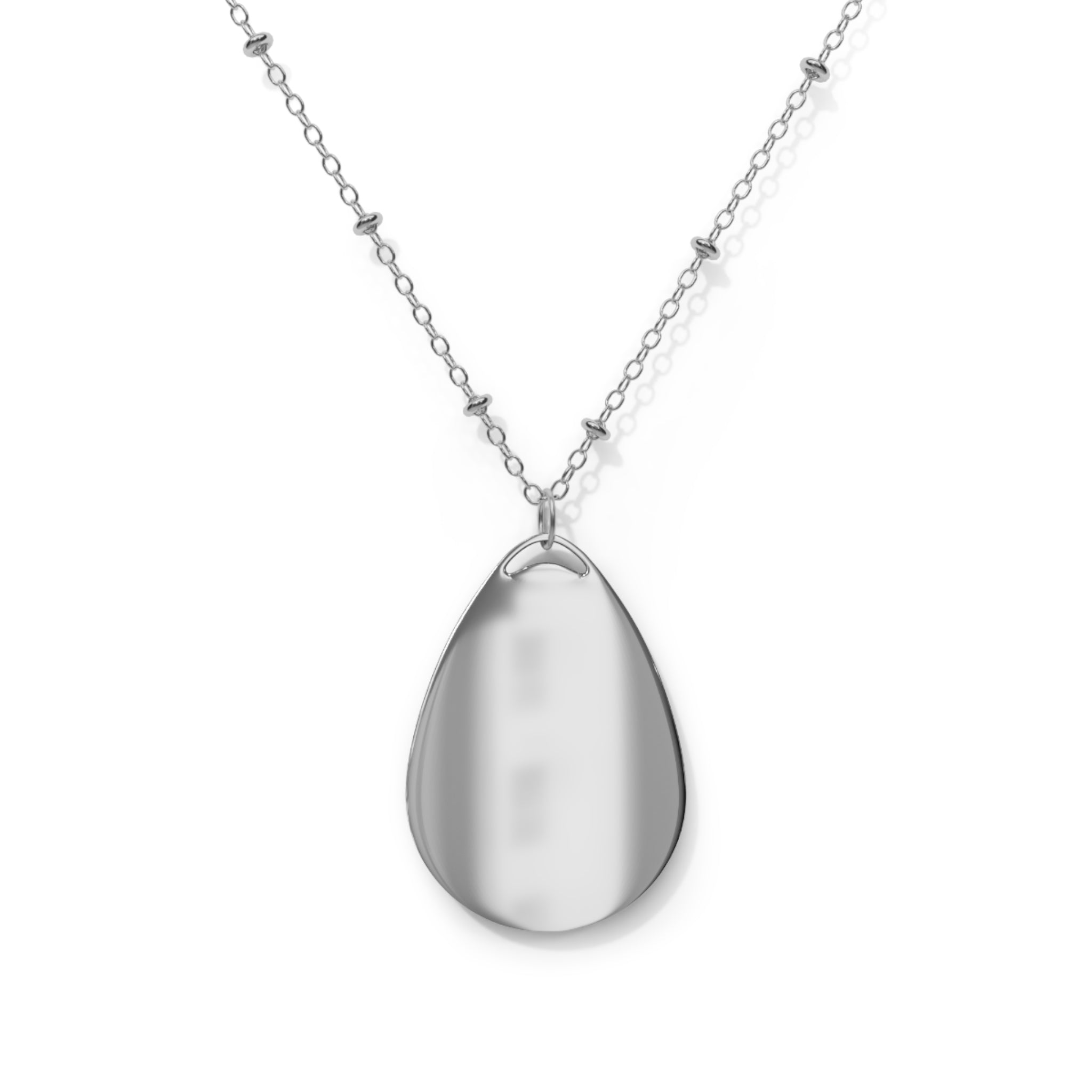 Personalized Oval Necklace with Love Design - Elegant Heart Pendant for Women