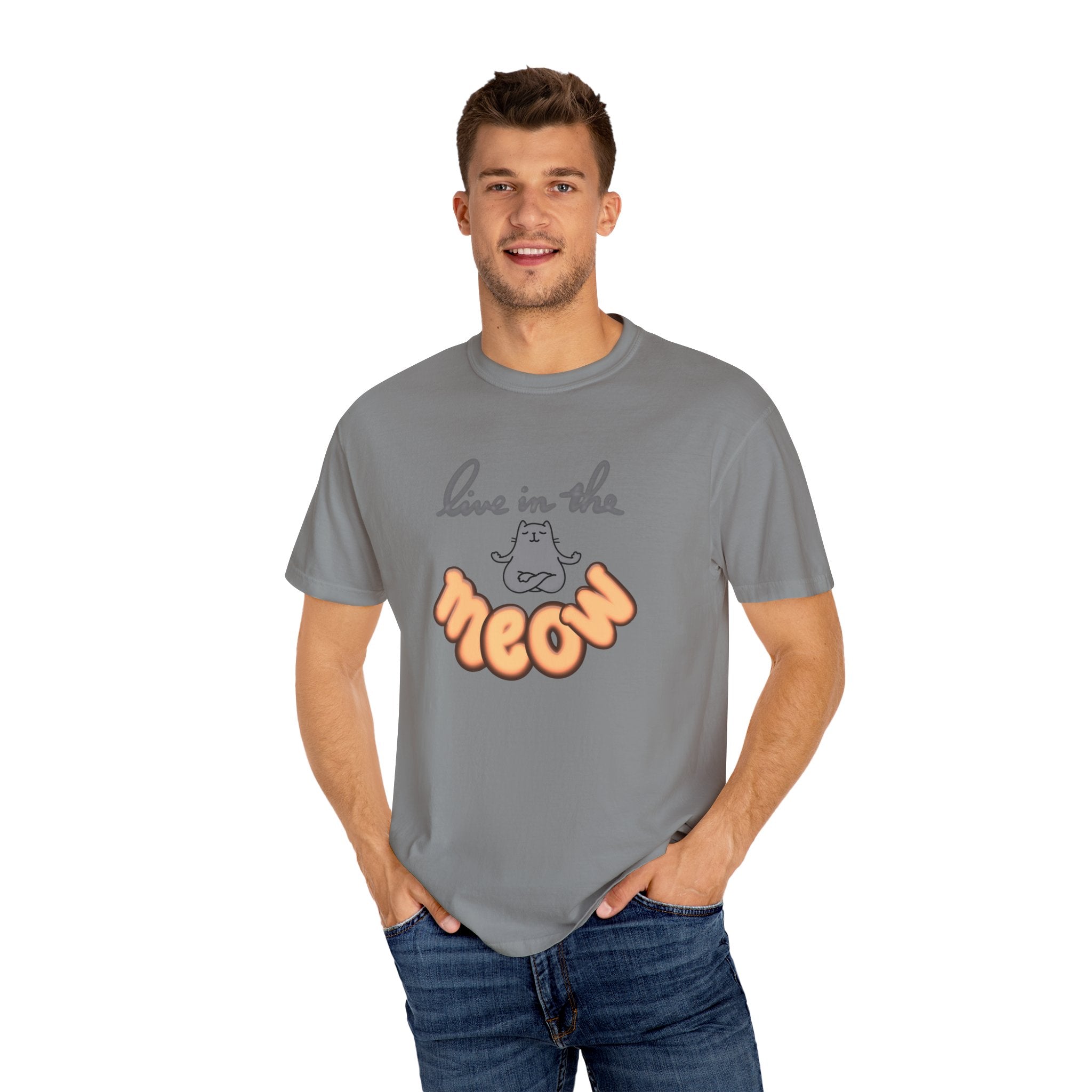 LIVE IN THE MEOW Unisex Garment-Dyed T-shirt