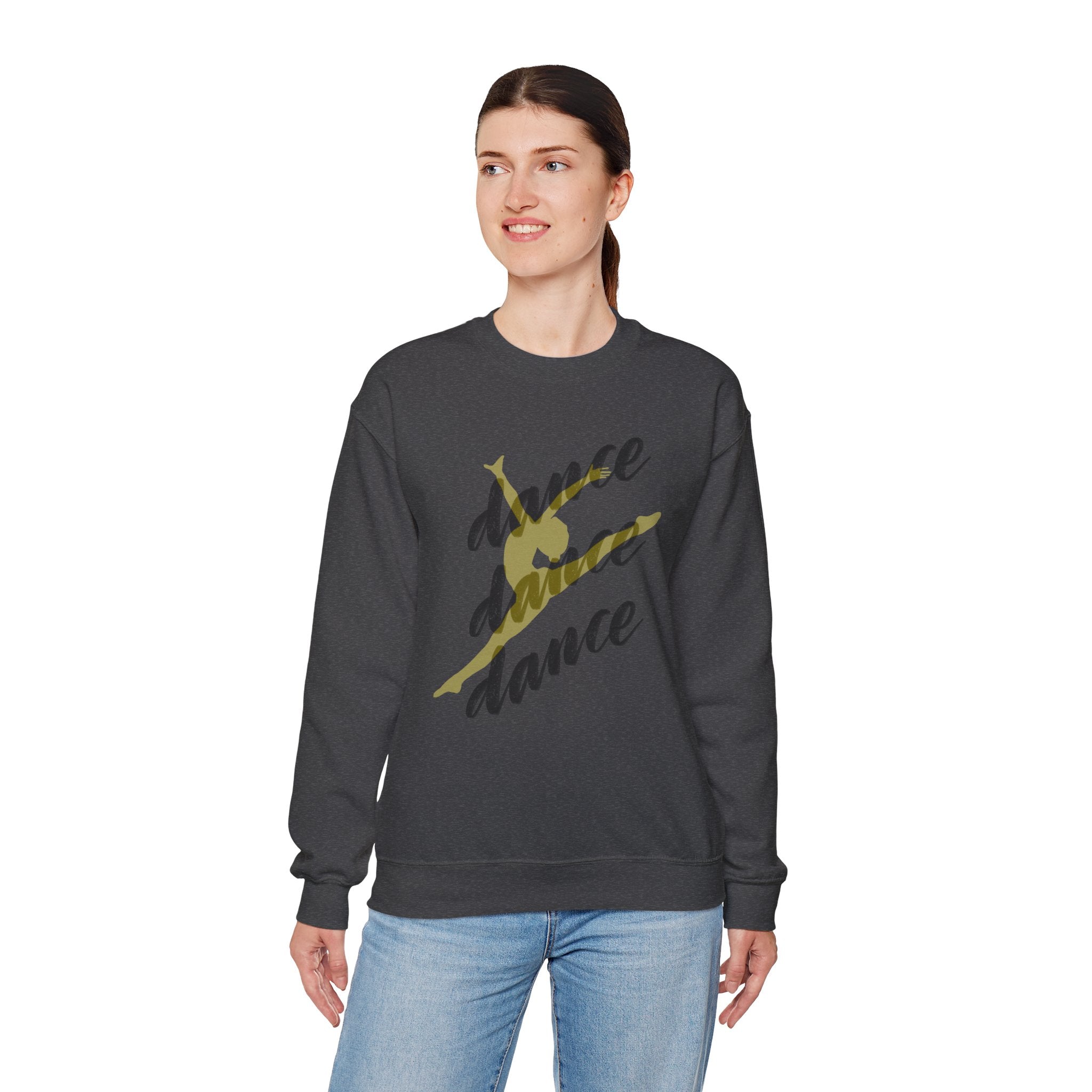 Dance Jump Crewneck Sweatshirt — Golden Silhouette