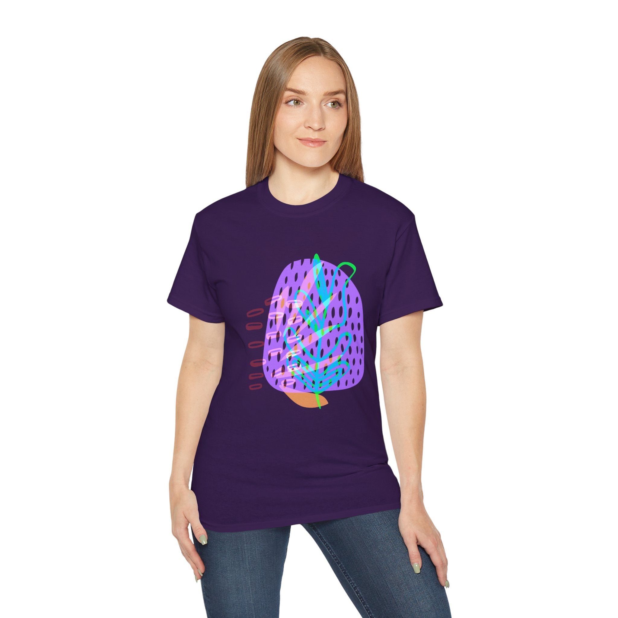 Vibrant Abstract Leaf Unisex T-Shirt