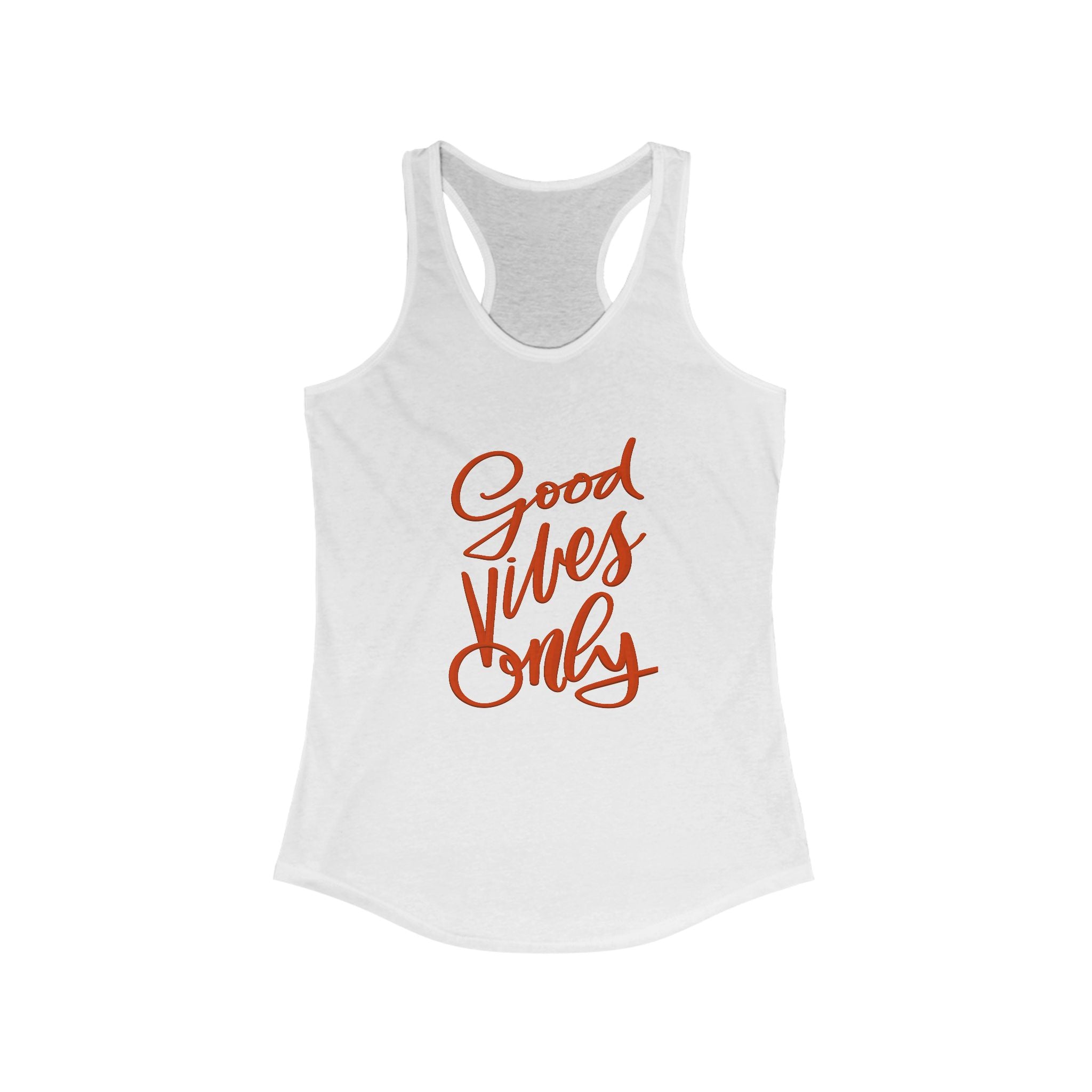 Good Vibes Only Women's Racerback Tank Top, Summer Tank, Casual Wear, Gift for Her, Fitness Tank, Relaxed Style