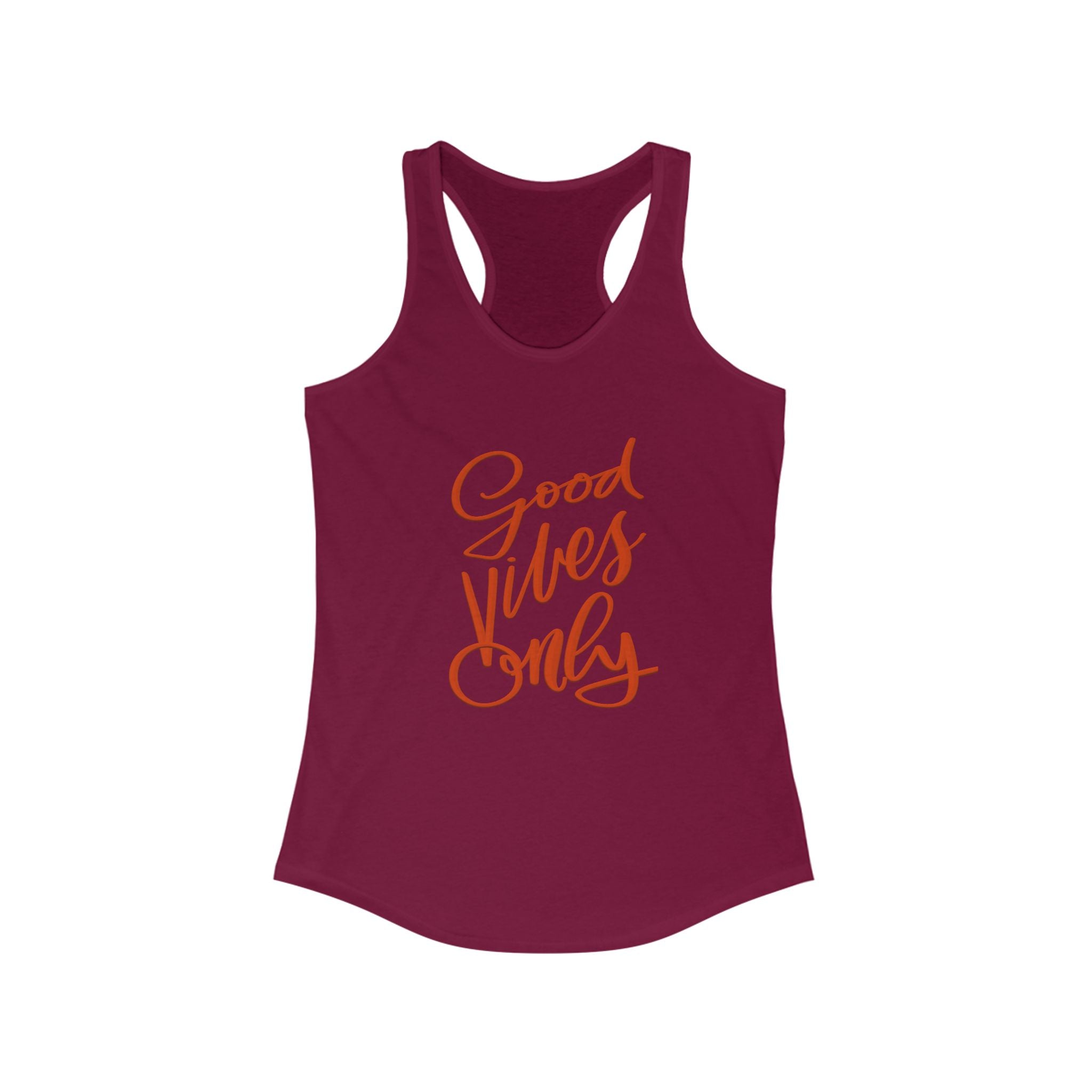 Good Vibes Only Women's Racerback Tank Top, Summer Tank, Casual Wear, Gift for Her, Fitness Tank, Relaxed Style
