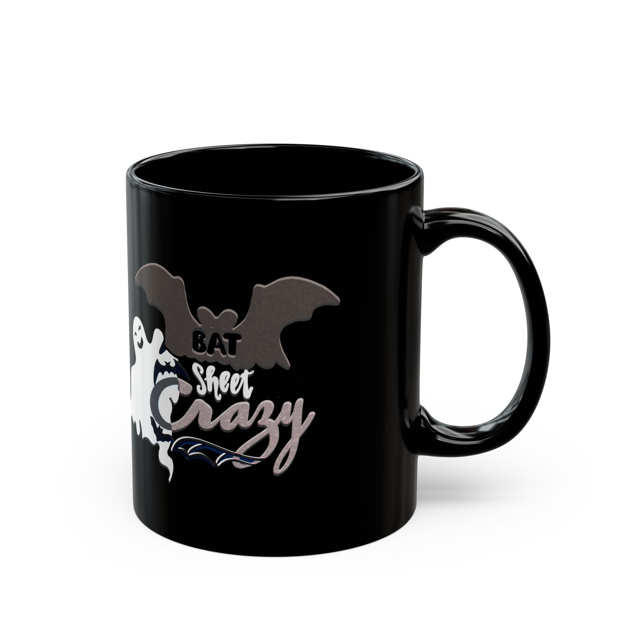 BAT SHEET CRAZY Black Mug (11oz)