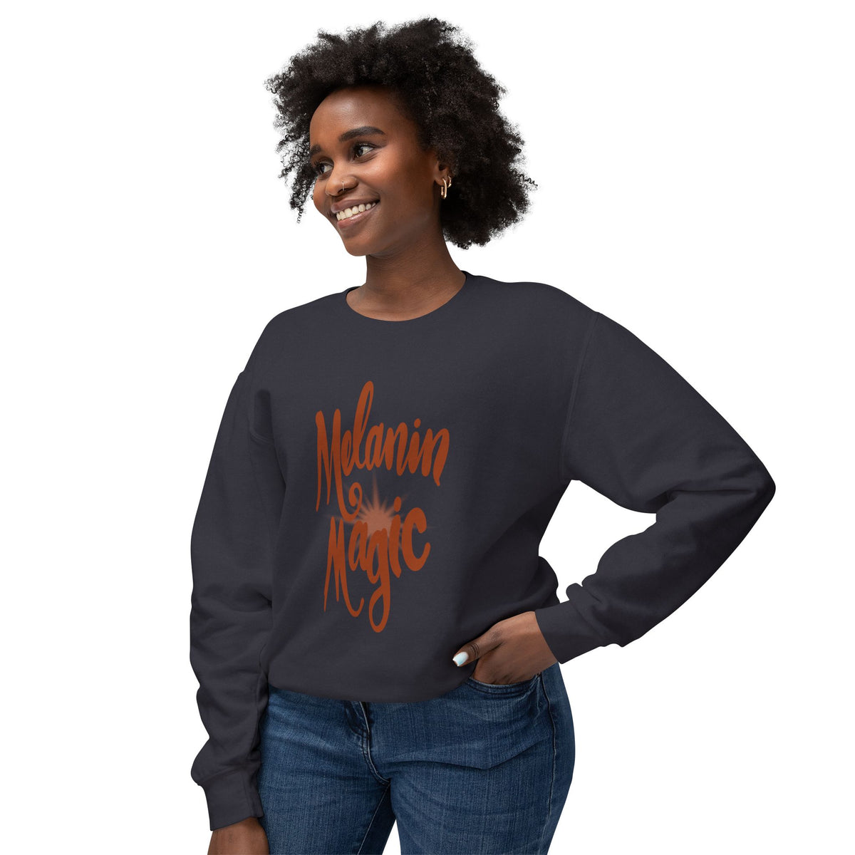 Melanin Magic Crewneck Sweatshirt — Comfort Fit Inspirational Graphic