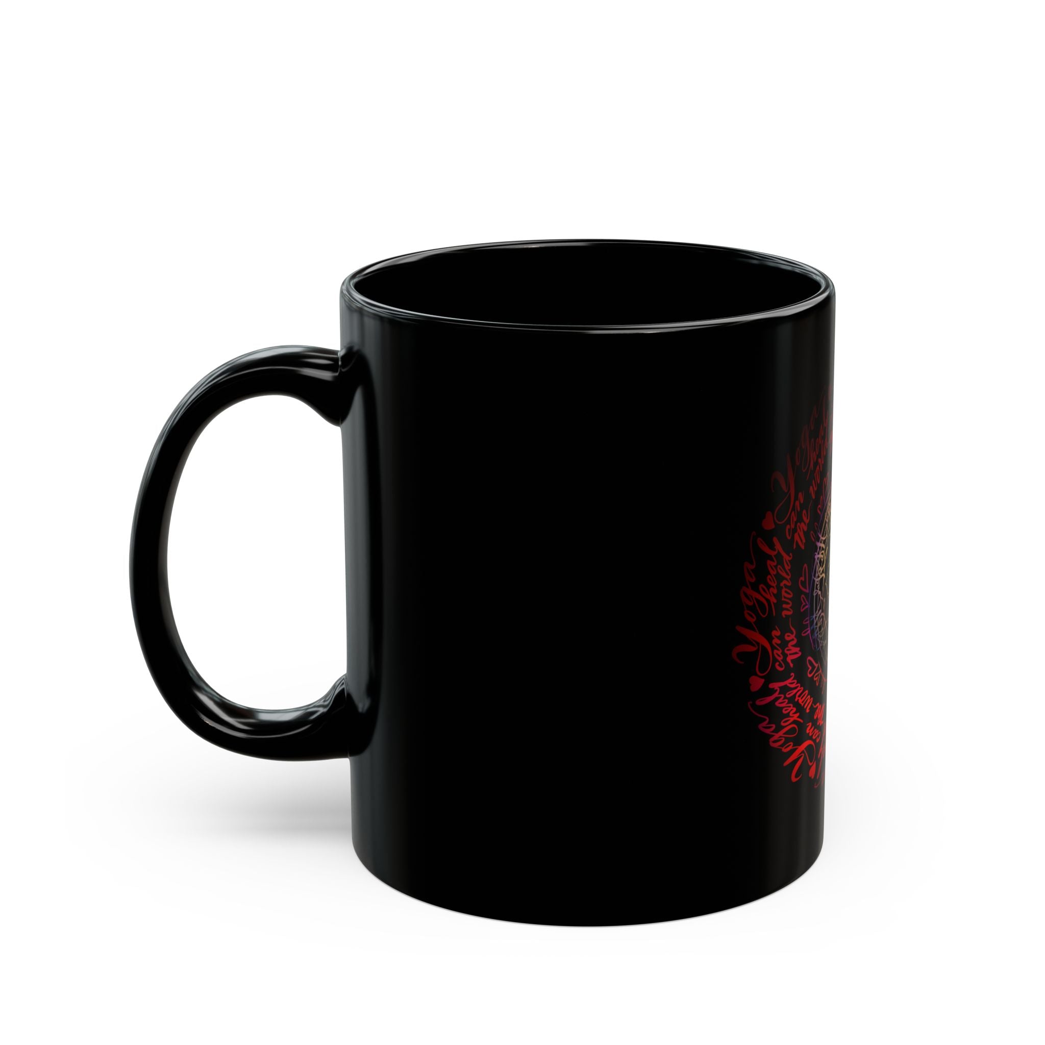 YOGA CAN HEAL THE WORLD Black Mug (11oz)