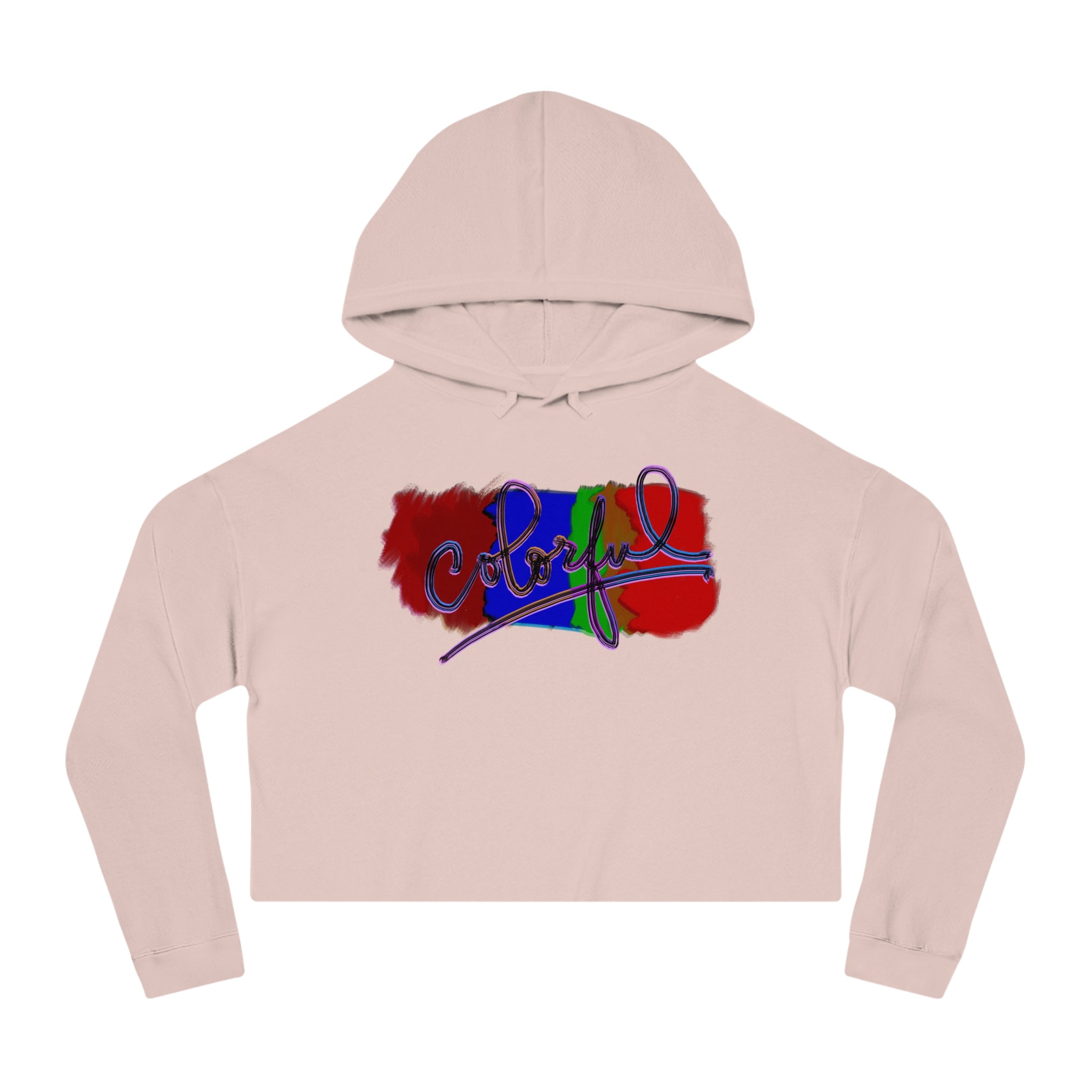 Colorful Women's Cropped Hooded Sweatshirt | Chic Casual Vibe