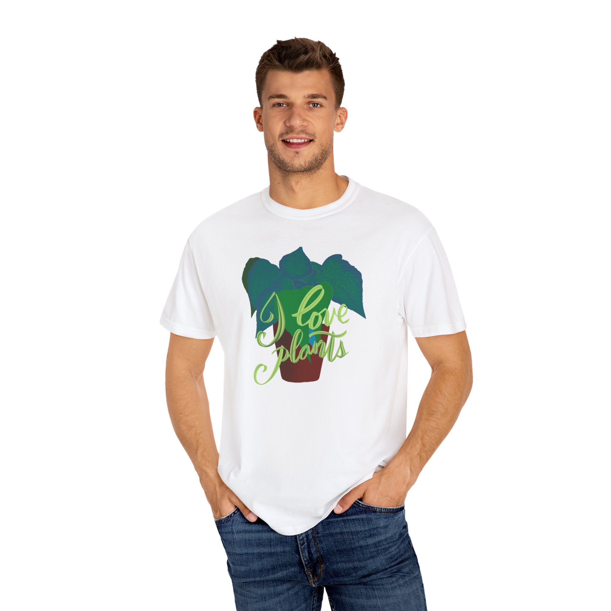 I LOVE PLANTS Unisex Garment-Dyed T-shirt