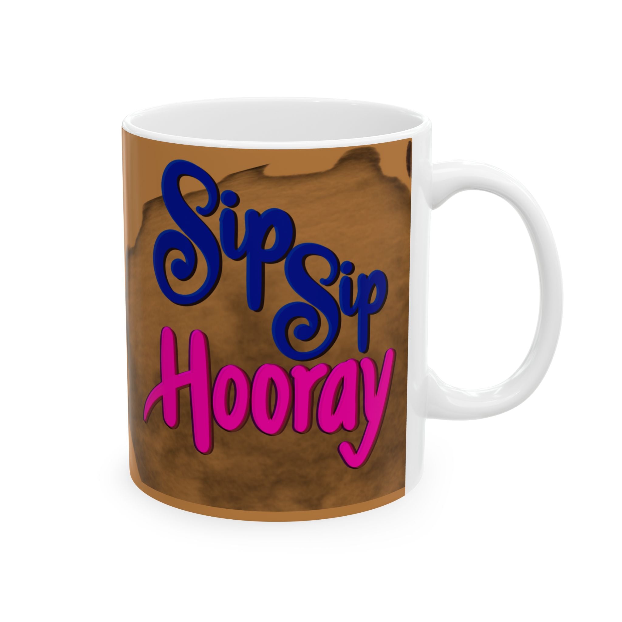 SIP SIP HOORAY Ceramic Mug, (11oz)