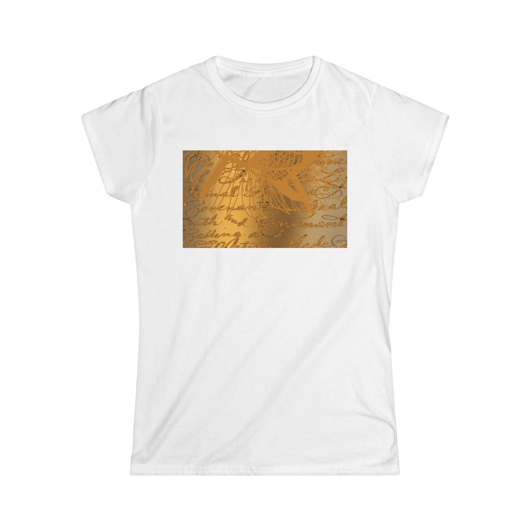 Elegant Script Women's Softstyle Tee - Perfect for Casual Chic and Special Occasions