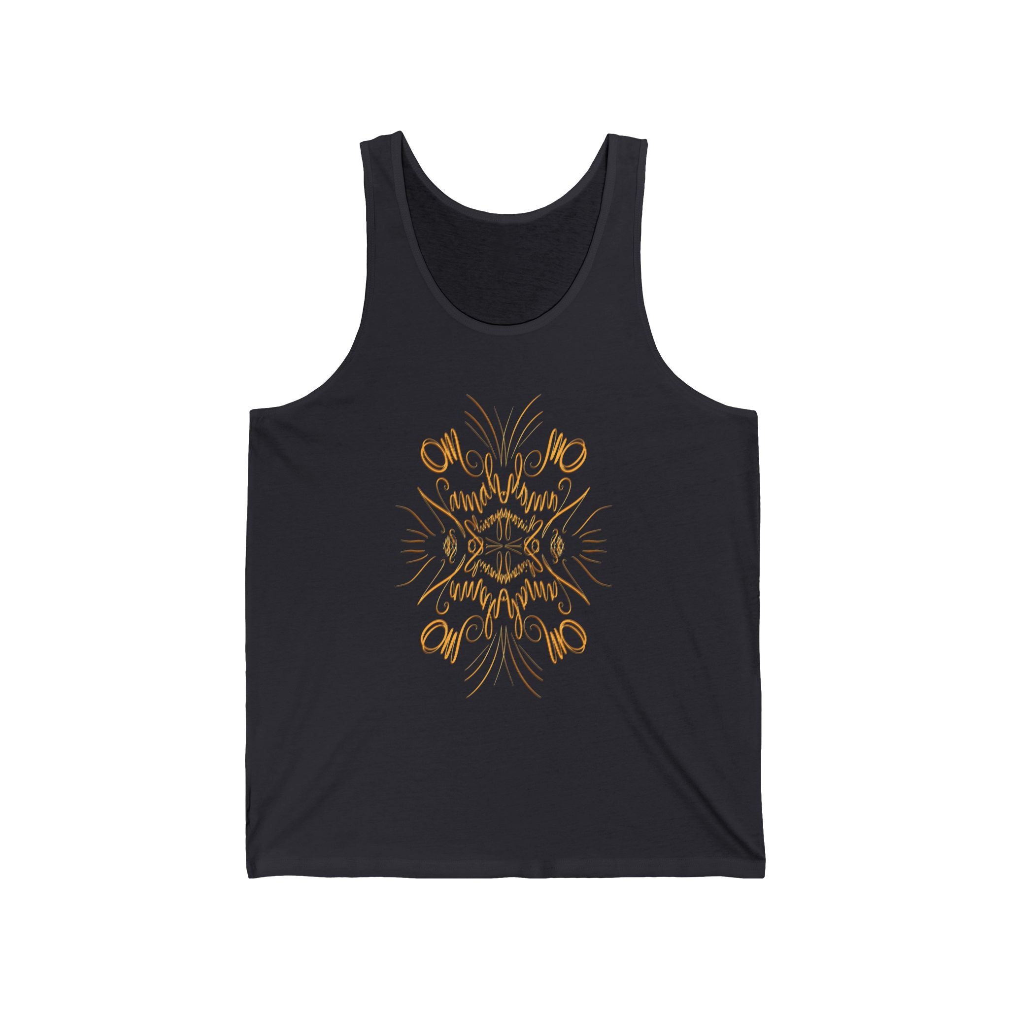 Golden OM Floral Unisex Jersey Tank - Stylish Summer Sleeveless Top
