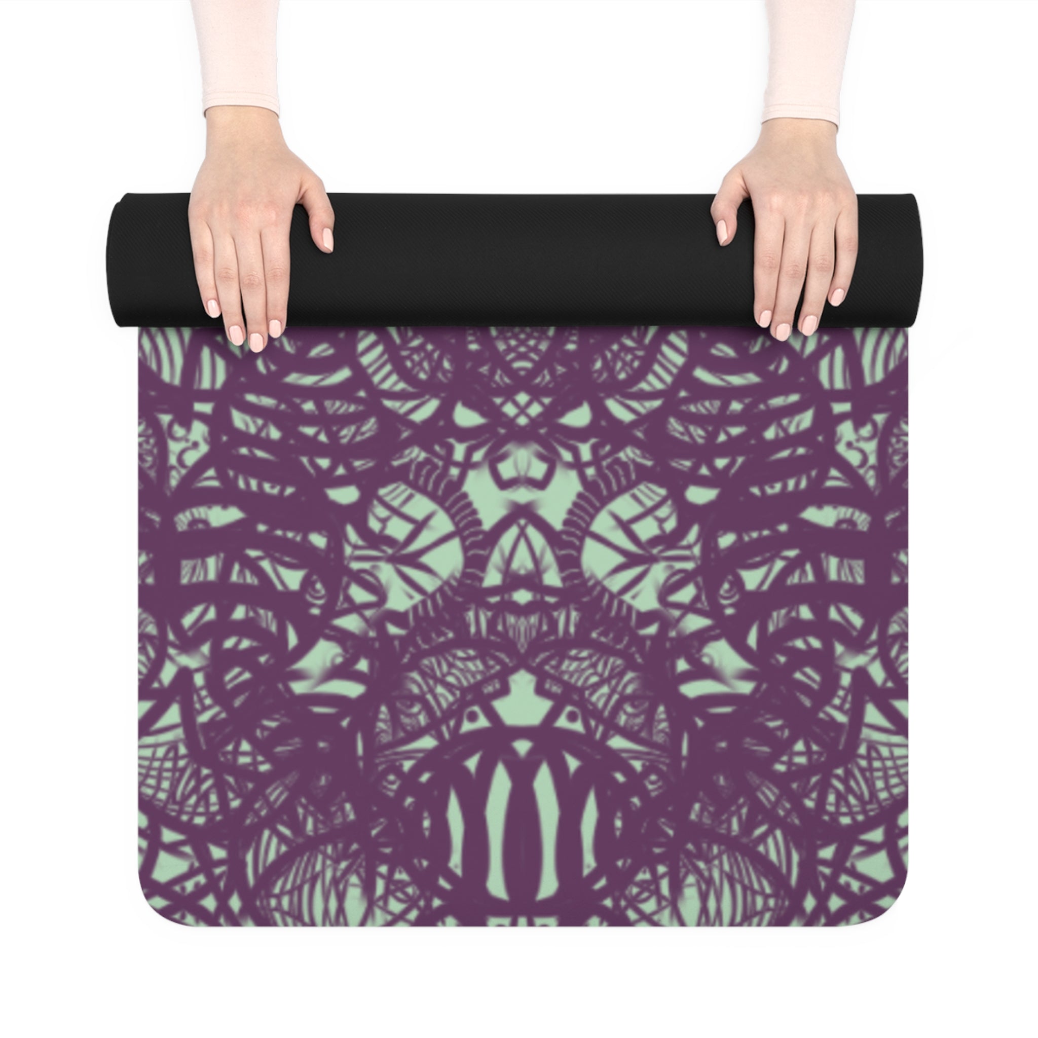 PURPLE PATTERN Rubber Yoga Mat