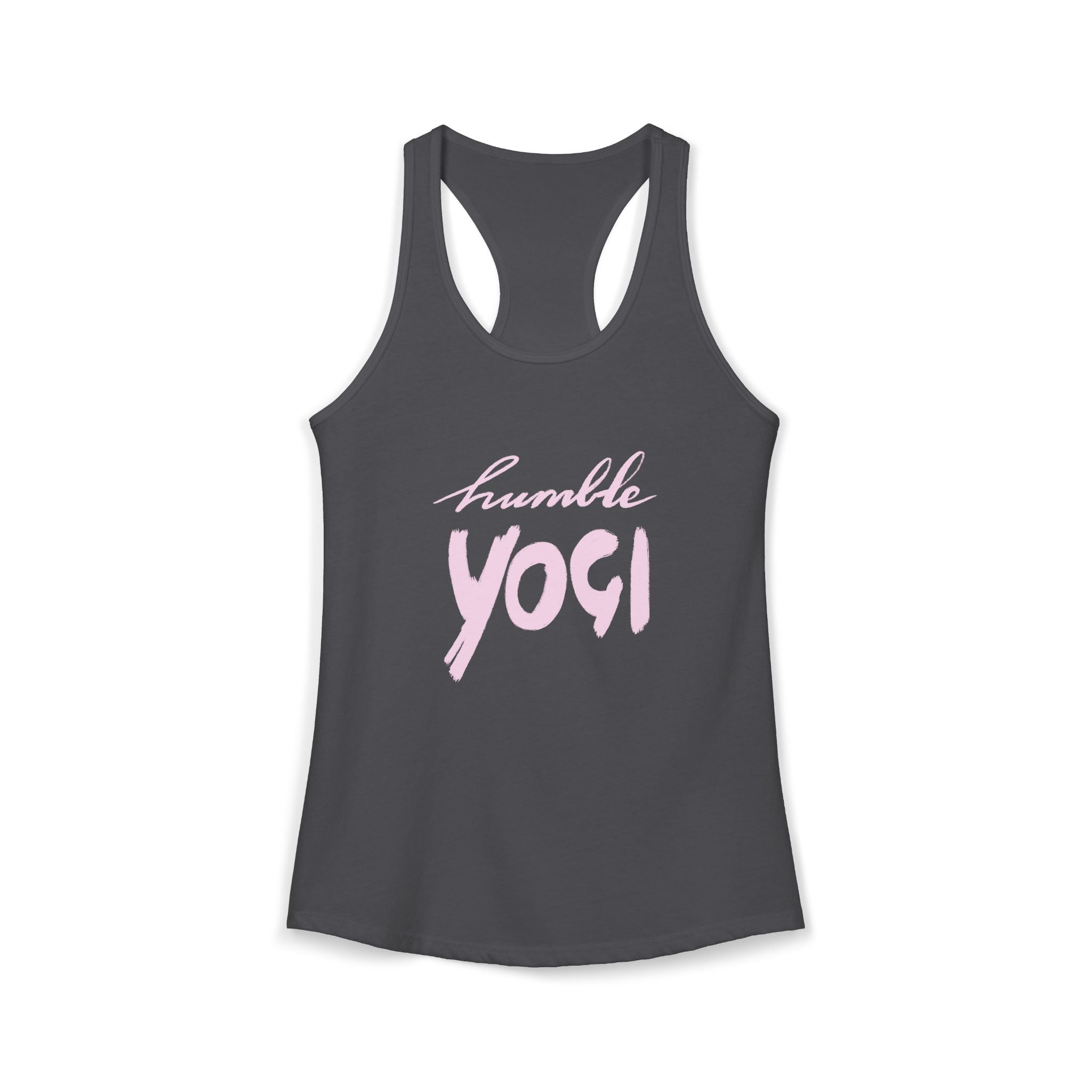 Humble Yogi Racerback Tank — Handwritten Script Yoga Tribute
