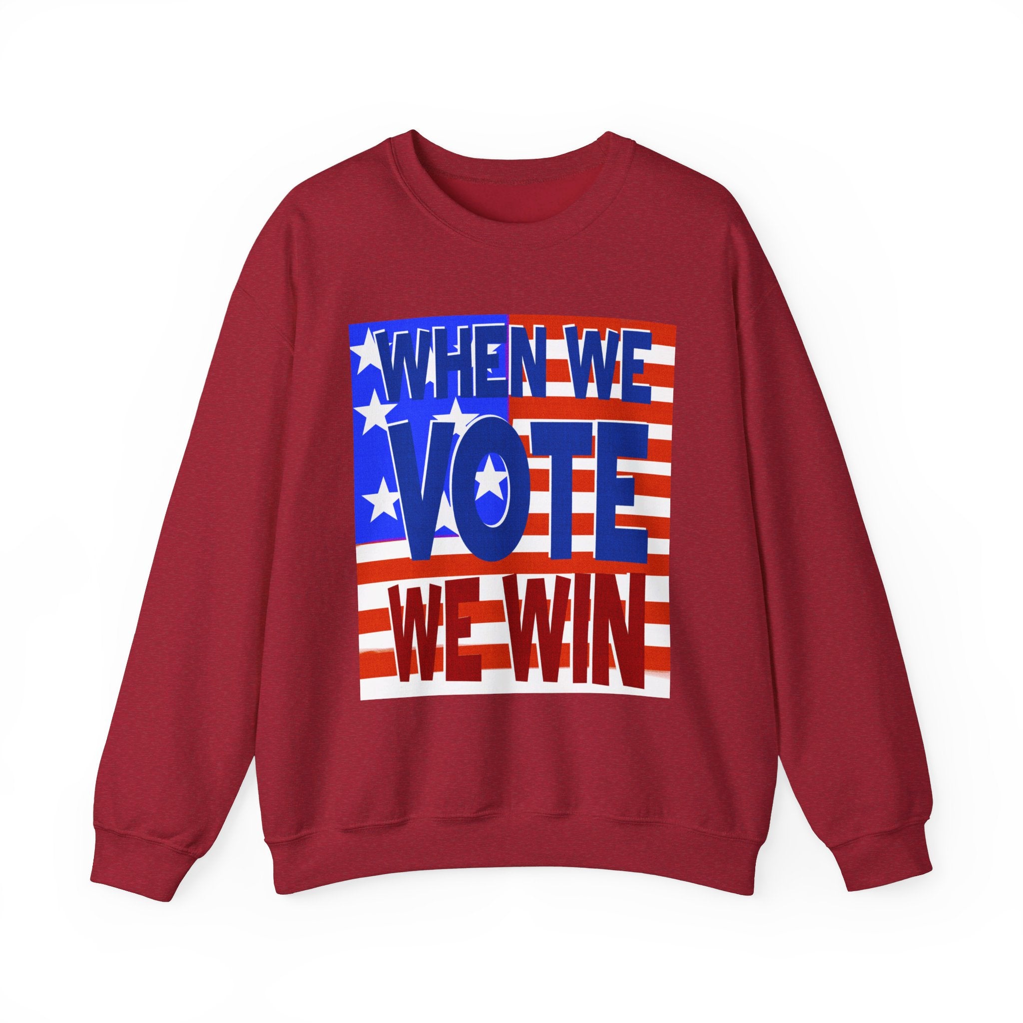 WHEN WE VOTE WE WIN Unisex Heavy Blend™ Crewneck Sweatshirt