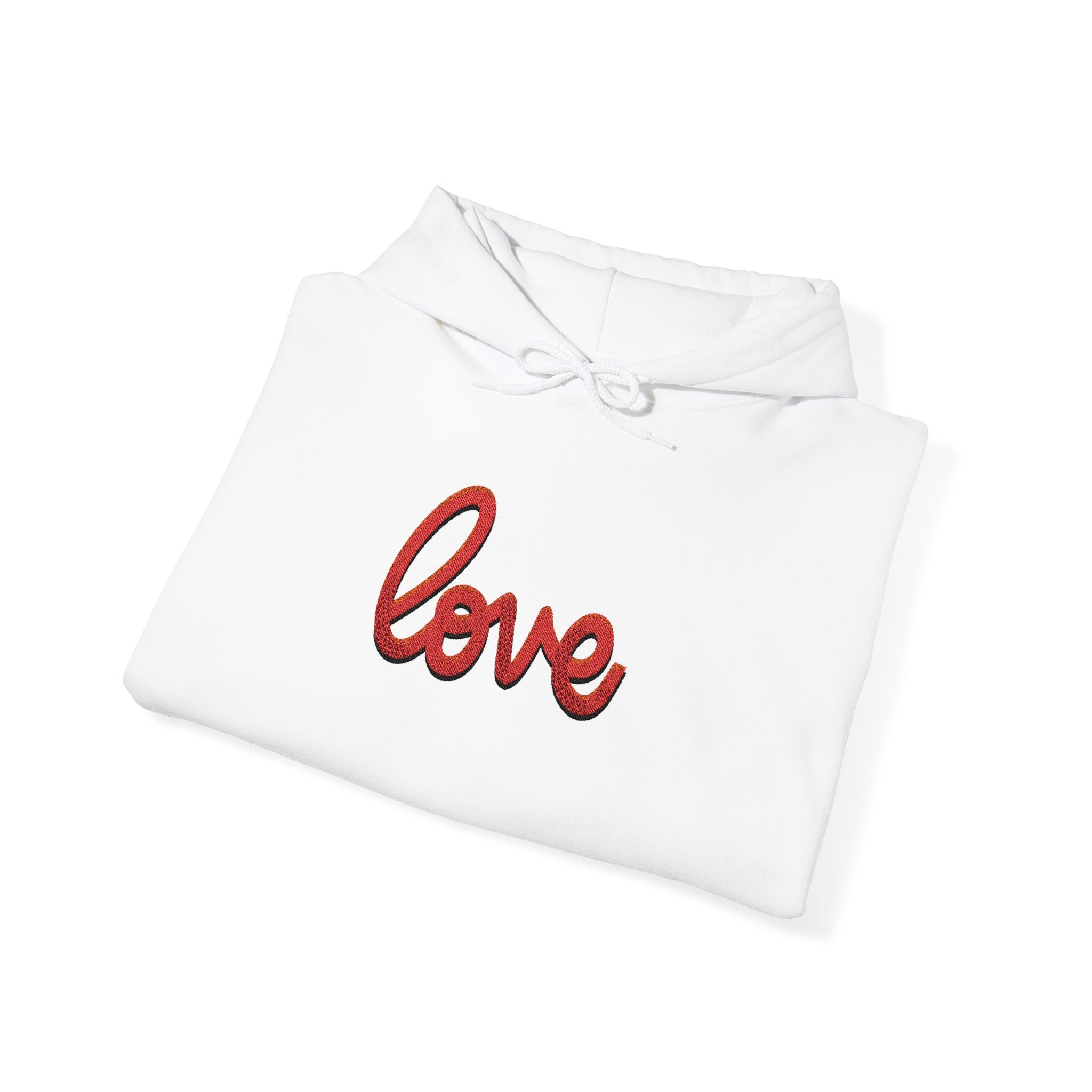 Love Script Hoodie — Red heart  Pullover