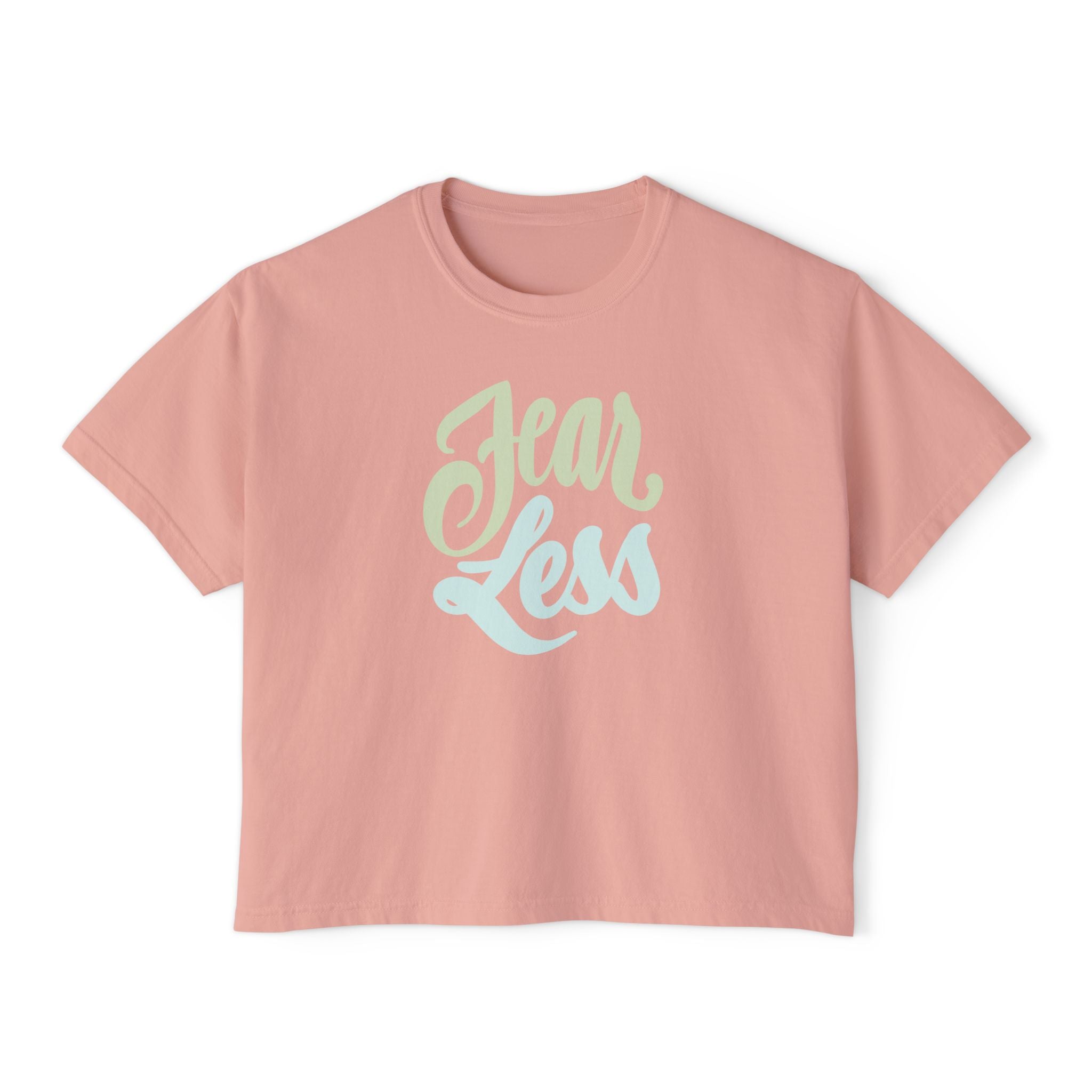 Fear Less Women's Boxy Tee - Comfortable & Empowering Casual Top