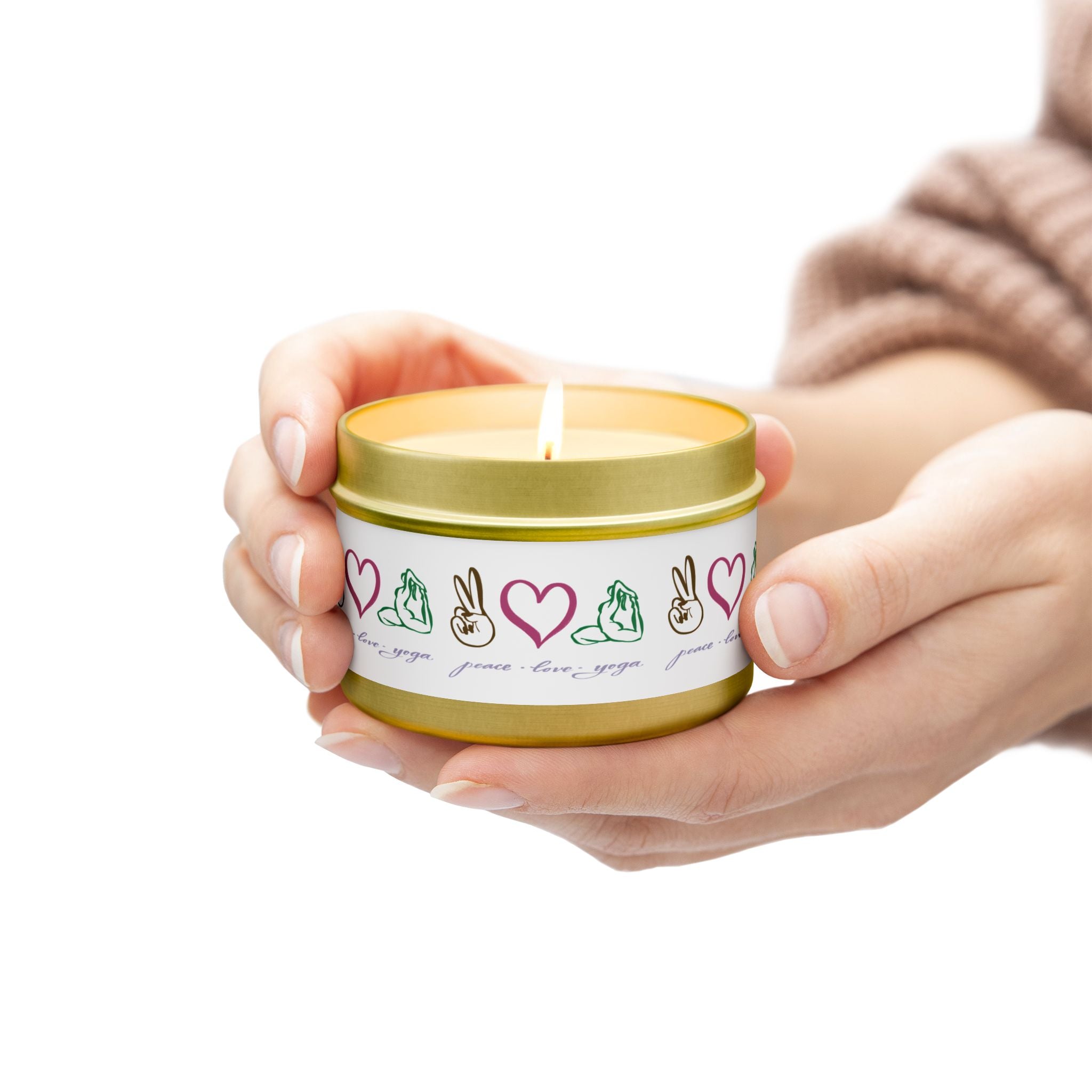 Tin Candle — Peace Love Yoga Tin Candle