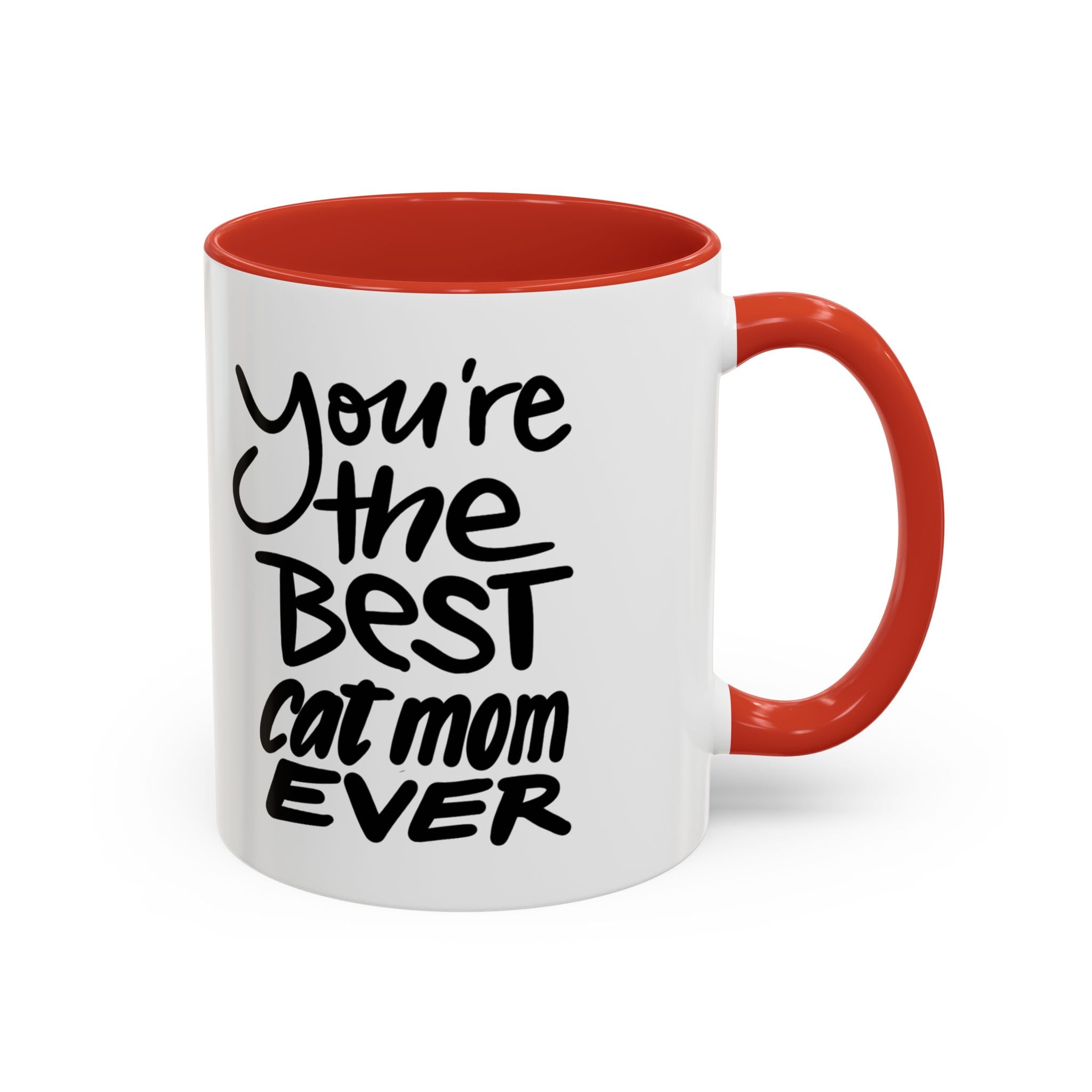 BEST CAT MOM EVER Accent Coffee Mug (11 oz)