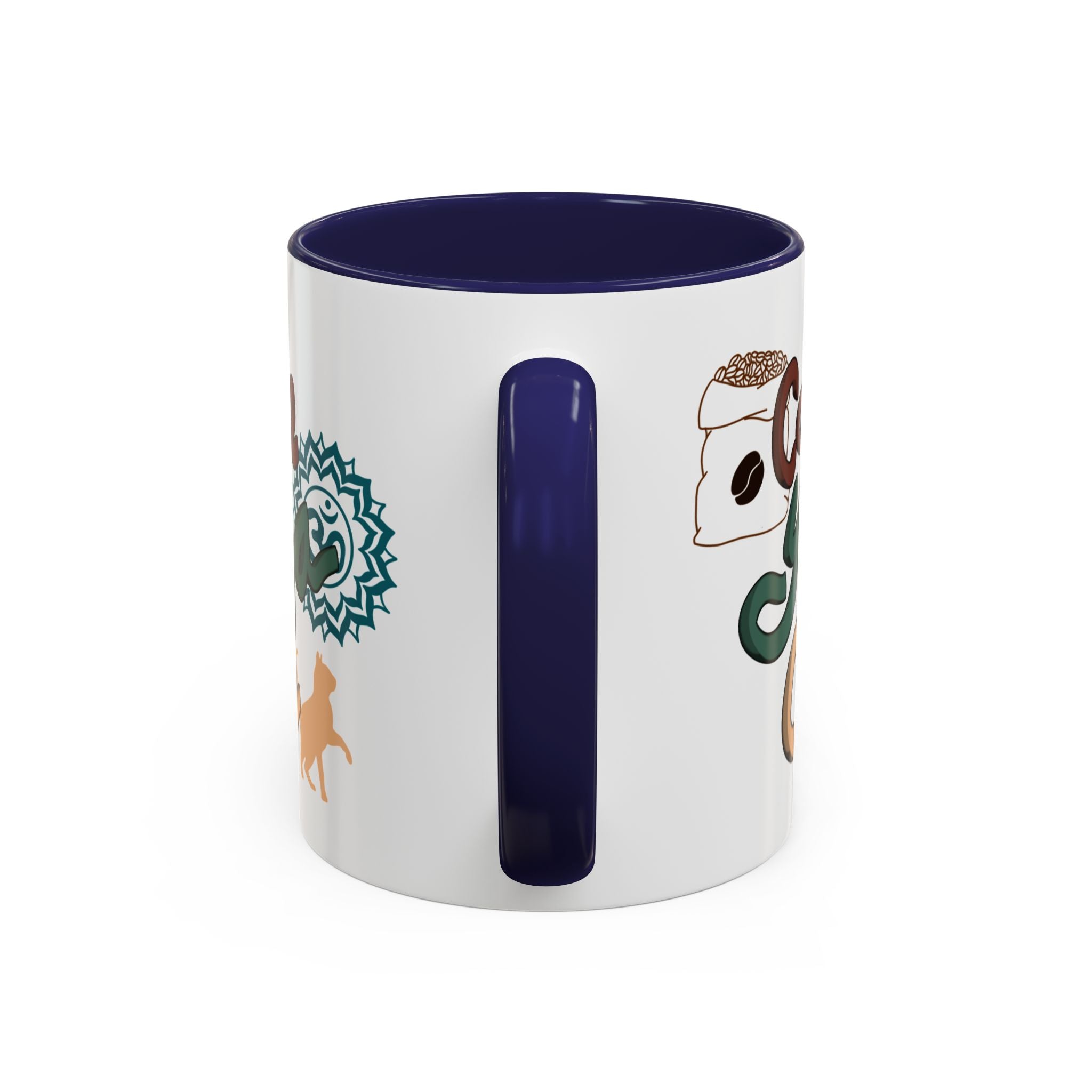 COFFEE YOGA CATS Accent Coffee Mug (11 oz)