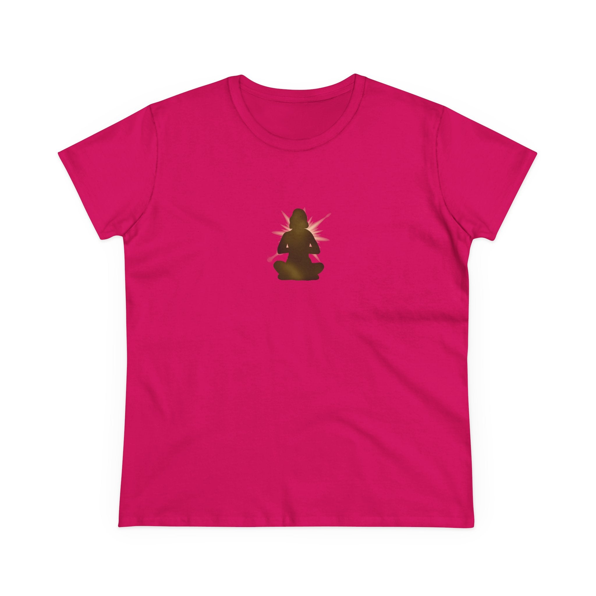 Meditation Silhouette Tee — Women's Yoga Cotton T‑Shirt