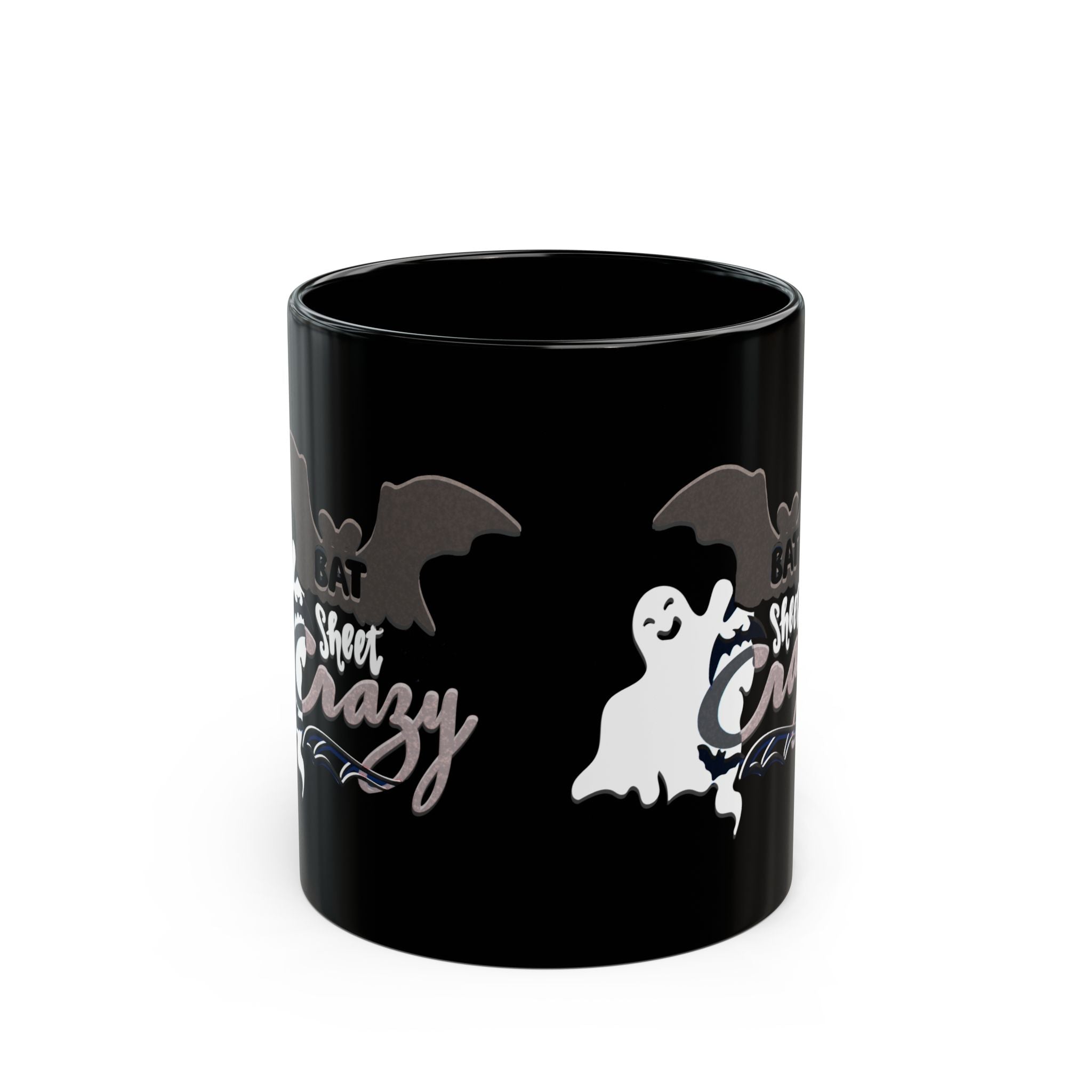 BAT SHEET CRAZY Black Mug (11oz)