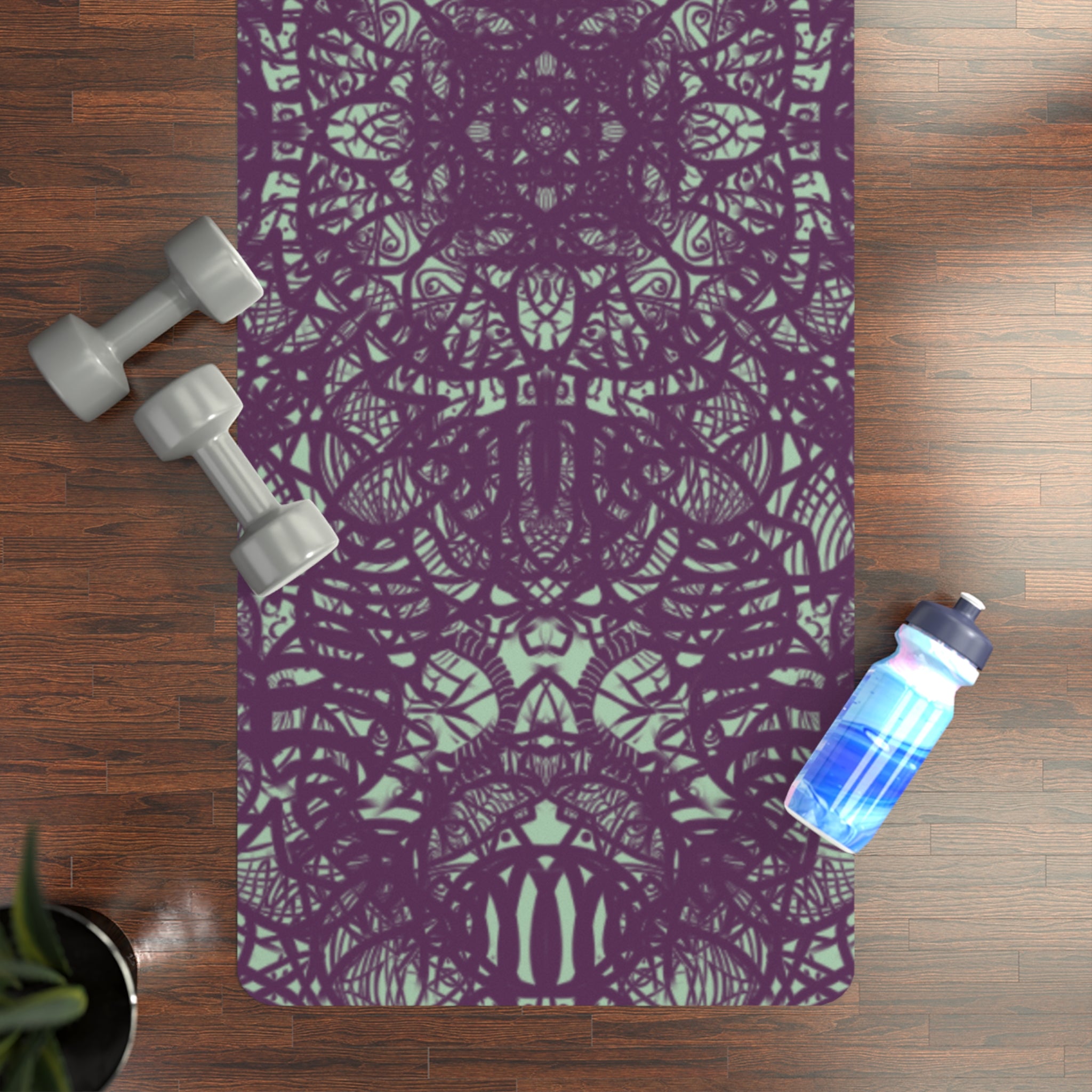 PURPLE PATTERN Rubber Yoga Mat