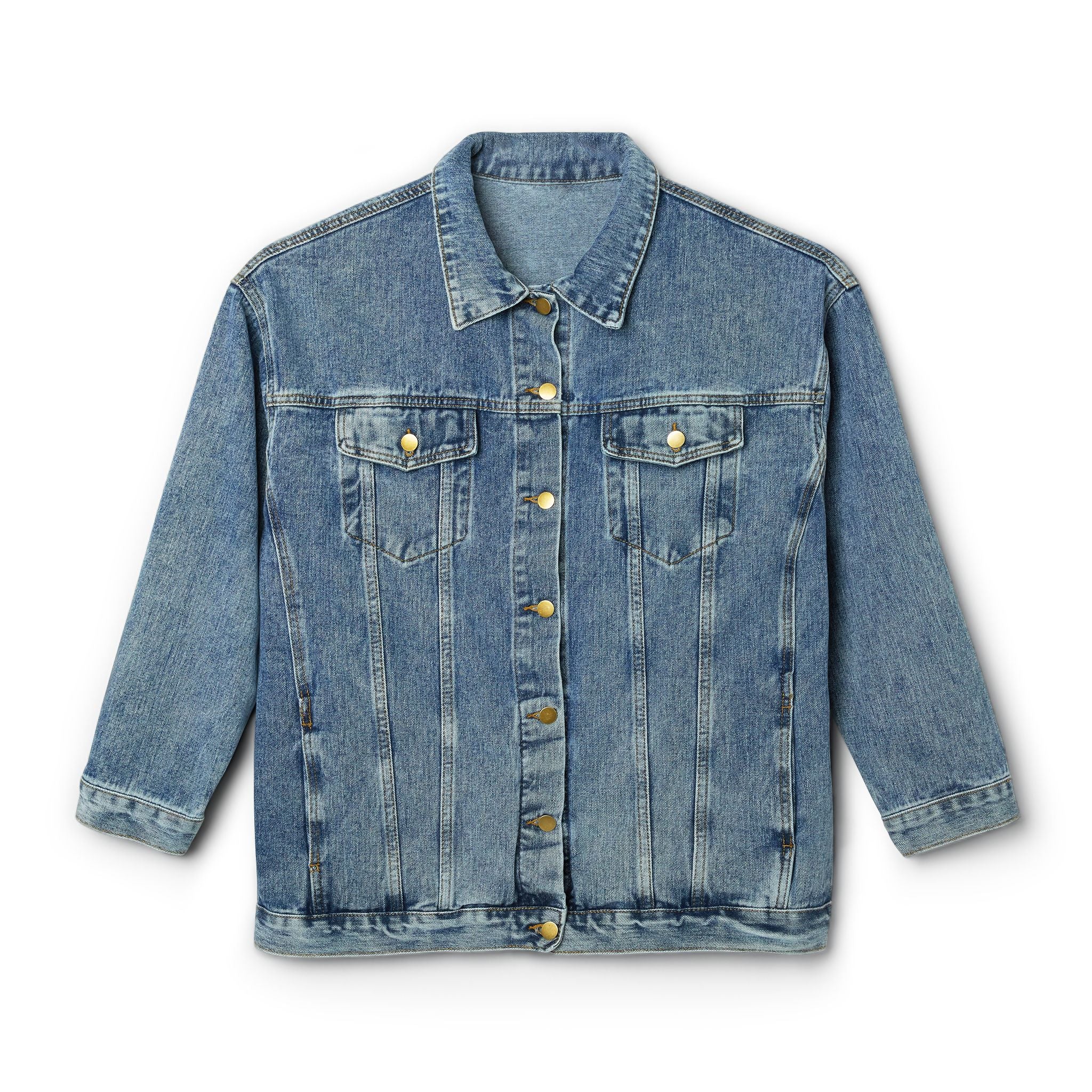 Women’s Denim Jacket with Inspirational 'Love Heals' Design