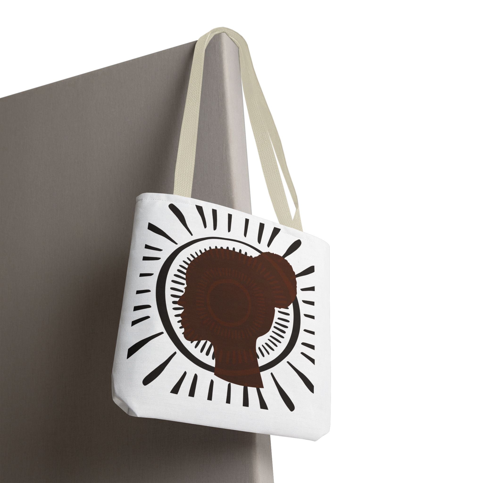 Black Woman Silhouette Tote Bag — Stylish Afrocentric Canvas Tote