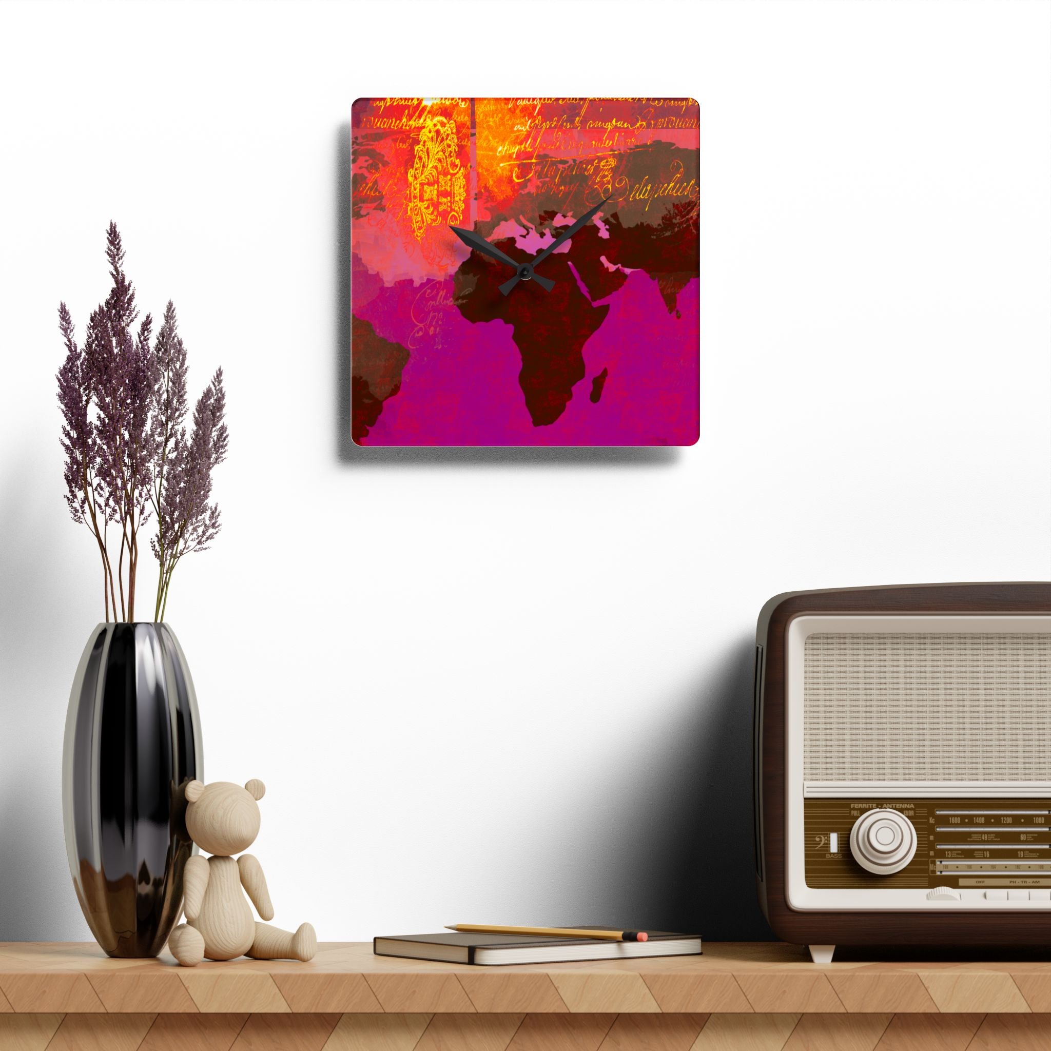 WORLD TRAVELER Acrylic Wall Clock