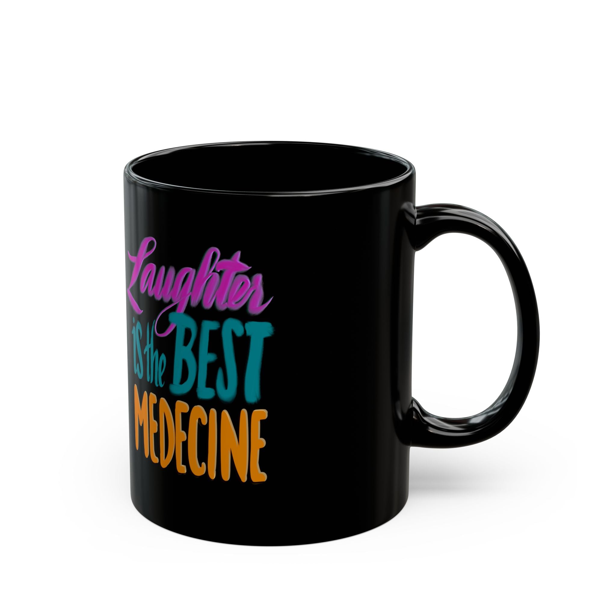 LAUGHTER Black Mug (11oz)