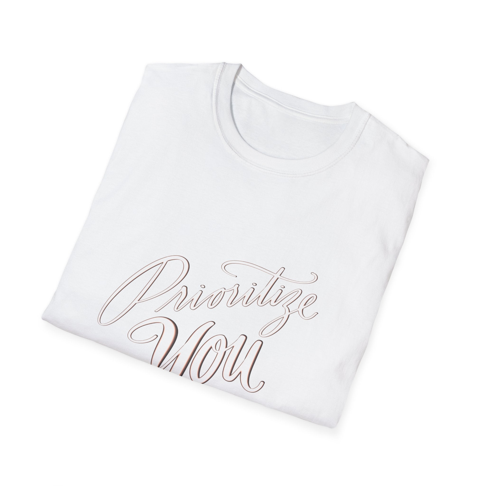 T-Shirt — 'Prioritize You' Handlettered Self-Care Tee