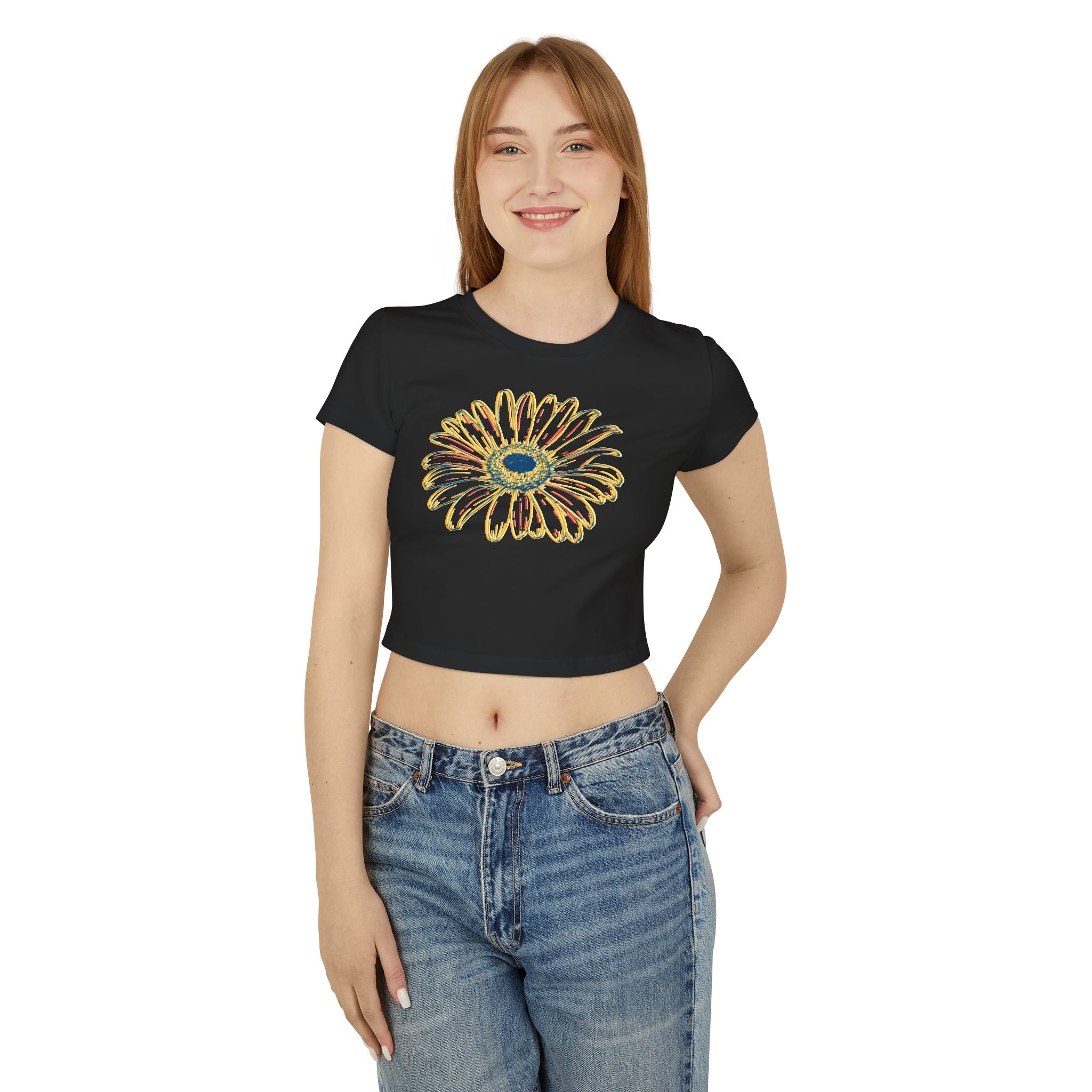 Women's Floral Baby Tee | Cute Summer Top | Perfect for Casual Outings & Gifts