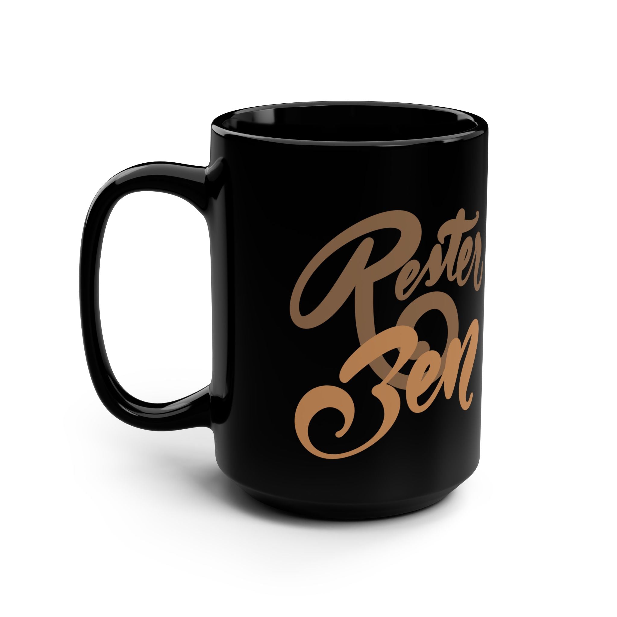 RESTER ZEN Black Mug, 15oz