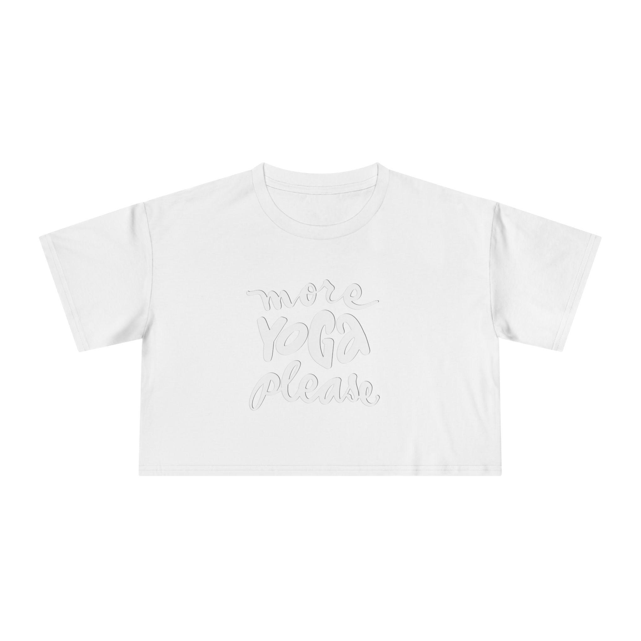 Women's Yoga Crop Tee - 'More Yoga Please'