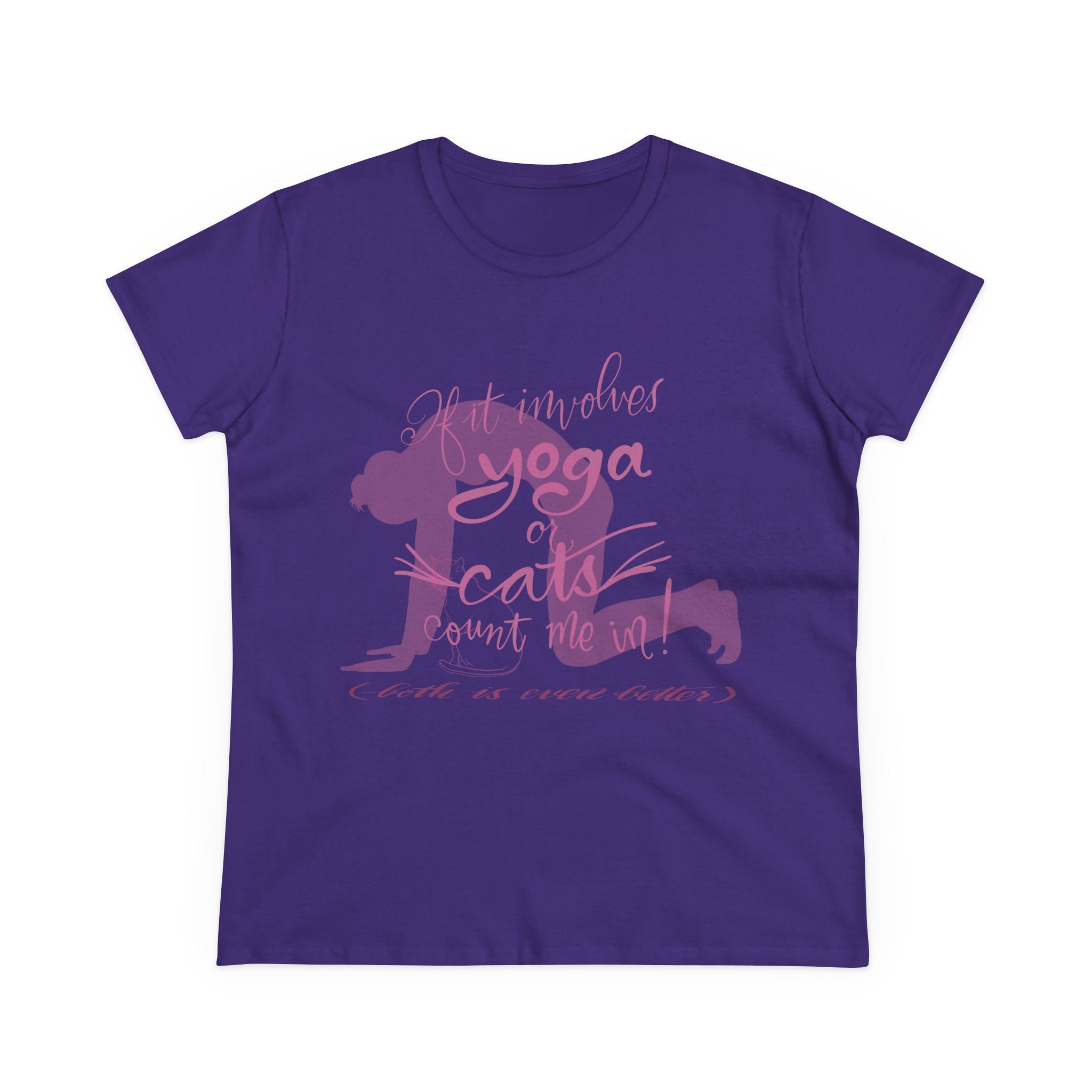 Yoga & Cats Women's Midweight Cotton Tee