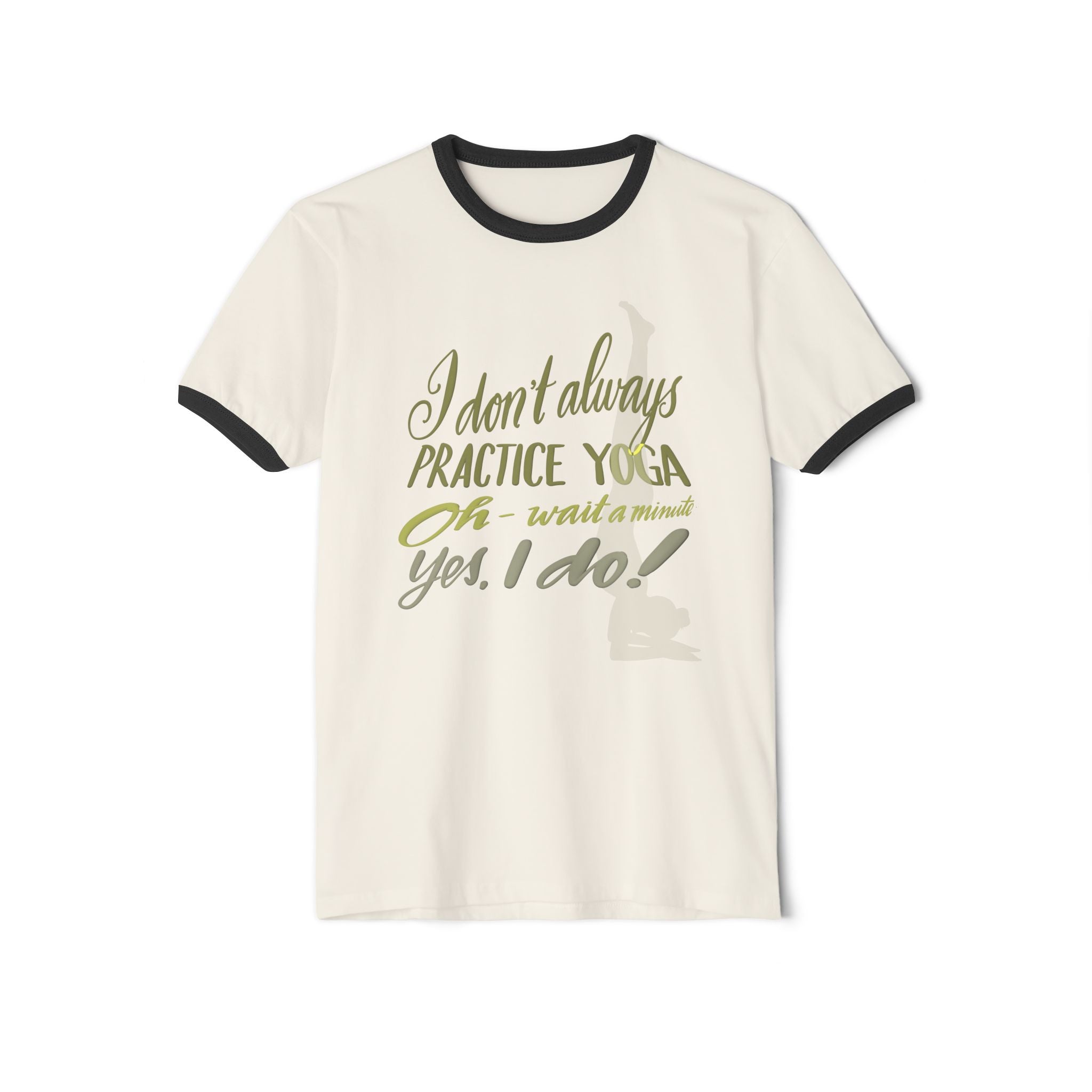 Funny Yoga Practice Unisex Cotton Ringer T-Shirt