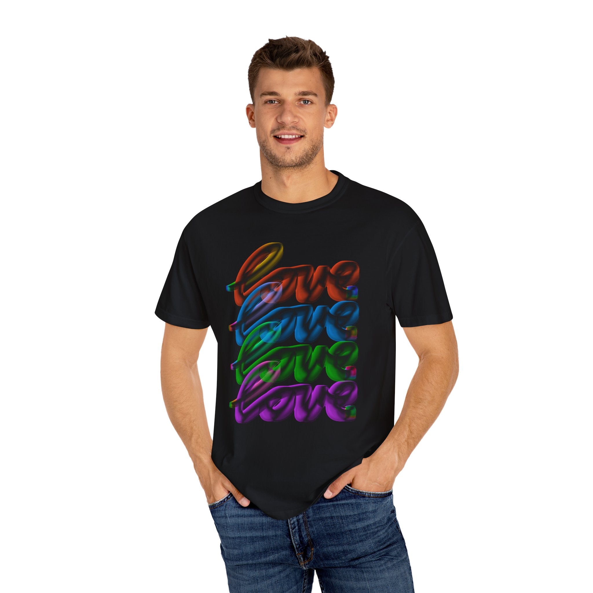 LOVE MULTI Unisex Garment-Dyed T-shirt