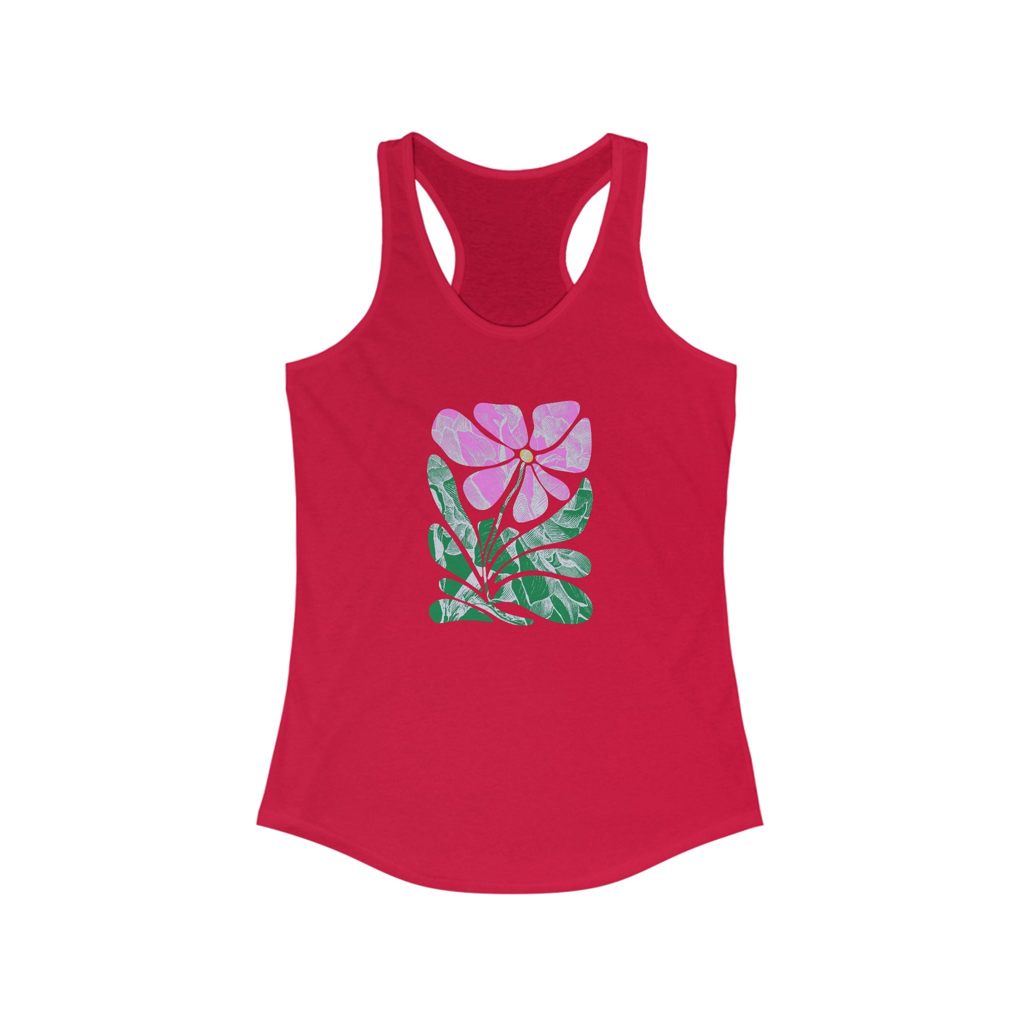 Floral Summer Racerback Tank for Women – Perfect for Warm Days & Outdoor Events