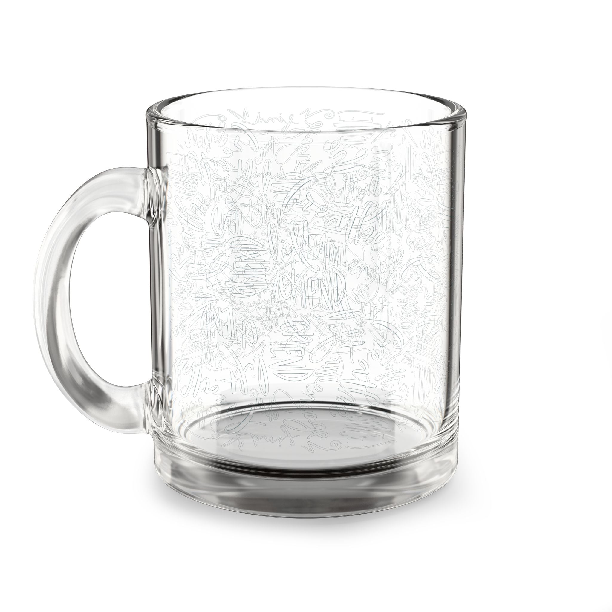 Stylish 10oz Glass Mug with Unique Yoga Terms Design - Perfect for Coffee Lovers and Gifting