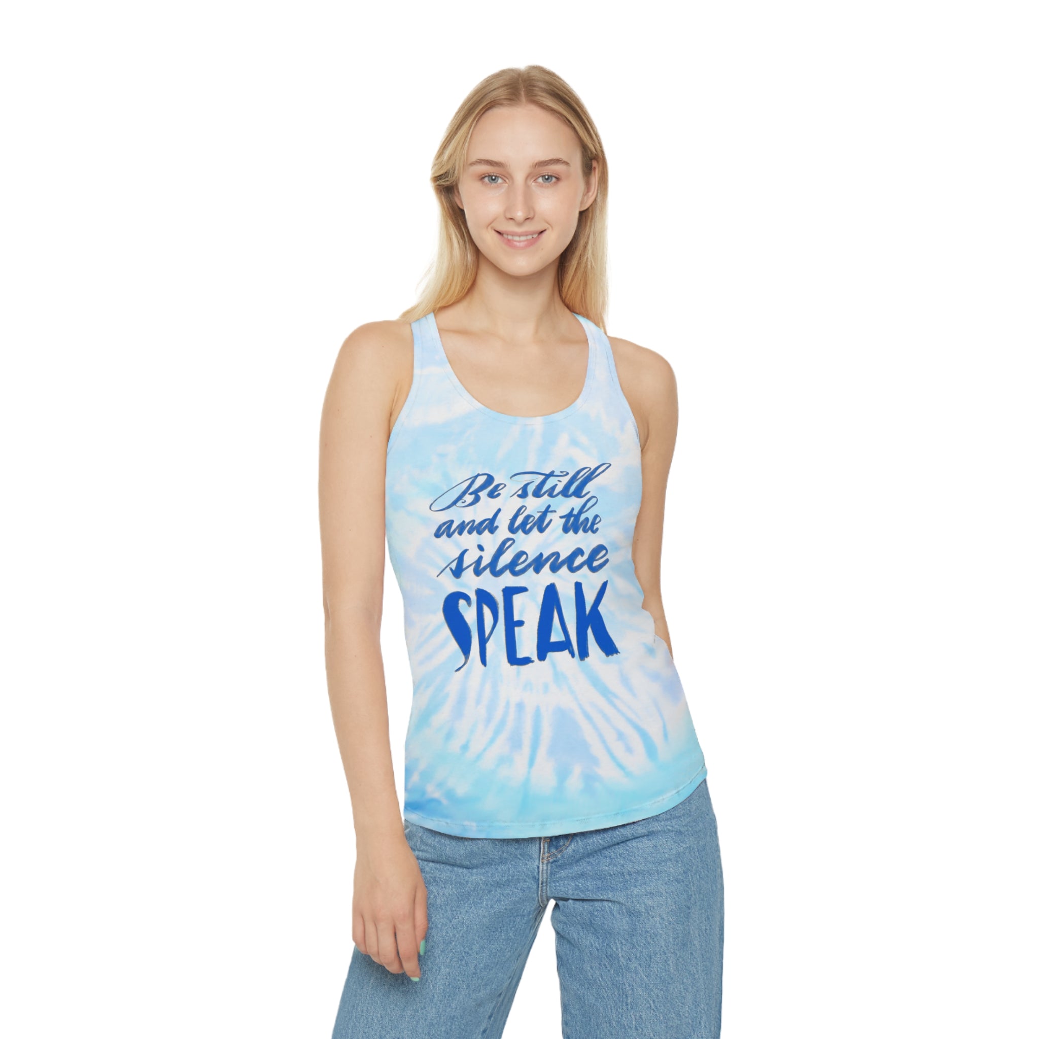Chill Vibes Tie Dye Racerback Tank Top, Summer Activewear, Relaxation Apparel, Gift for Her, Beach Yoga Top