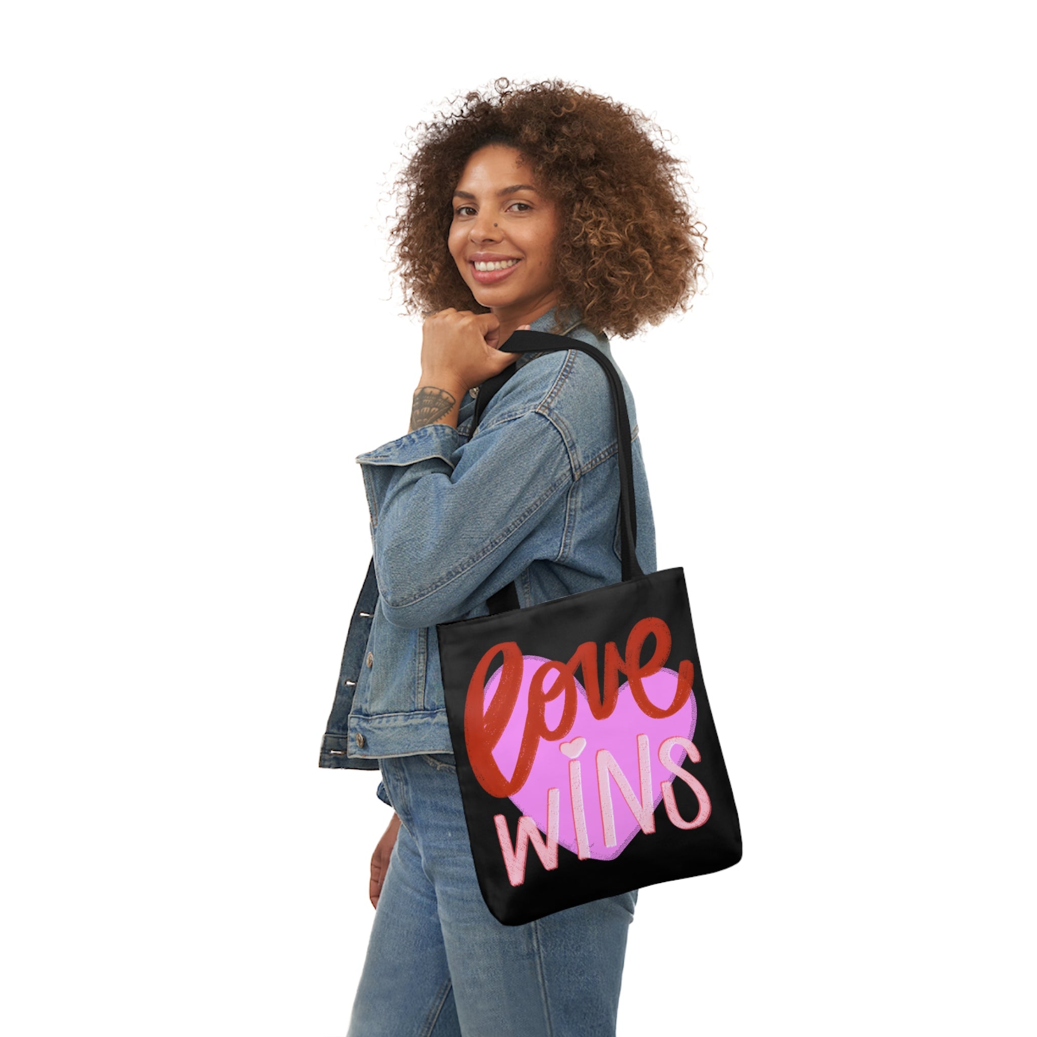 LOVE WINS Canvas Tote Bag, 5-Color Straps