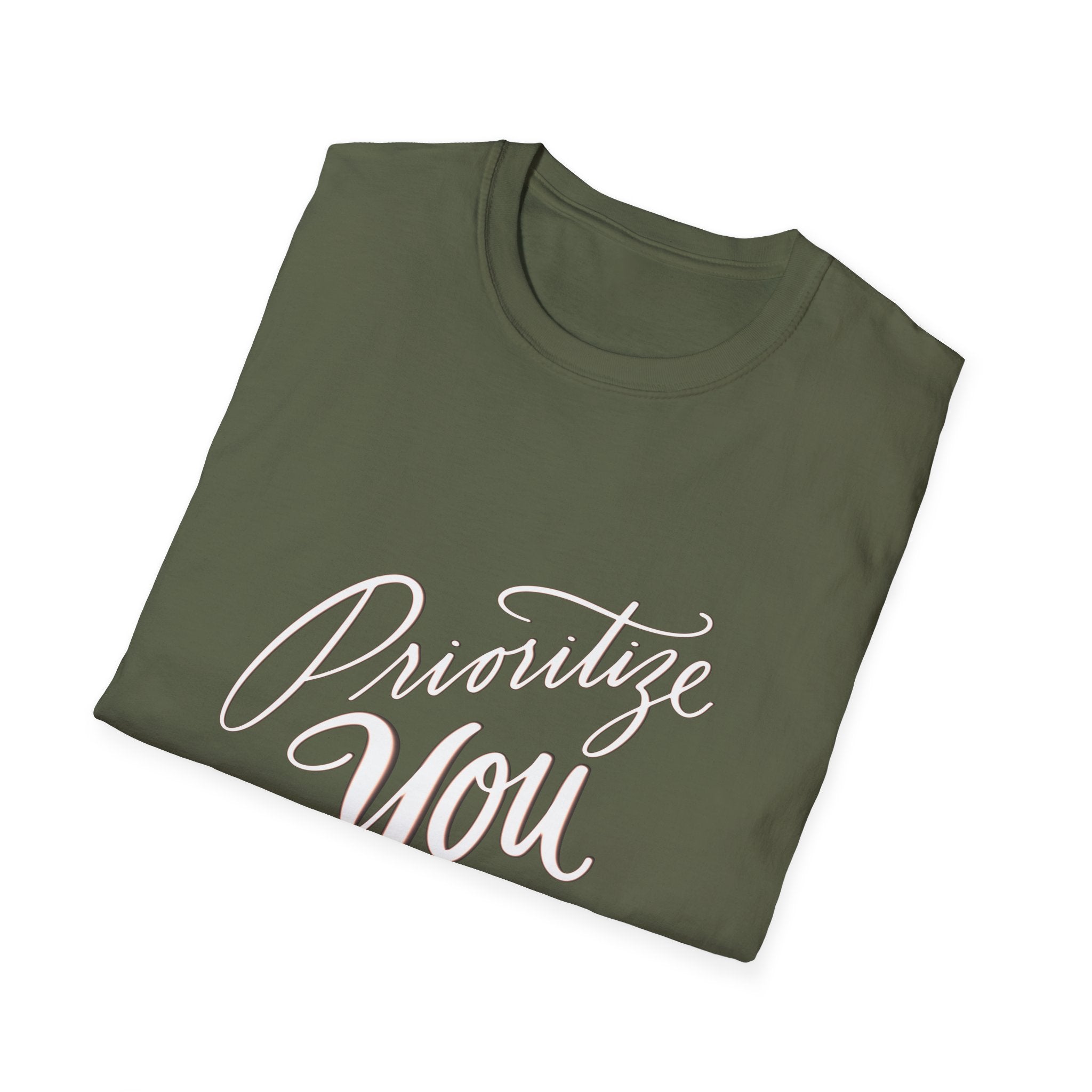 T-Shirt — 'Prioritize You' Handlettered Self-Care Tee