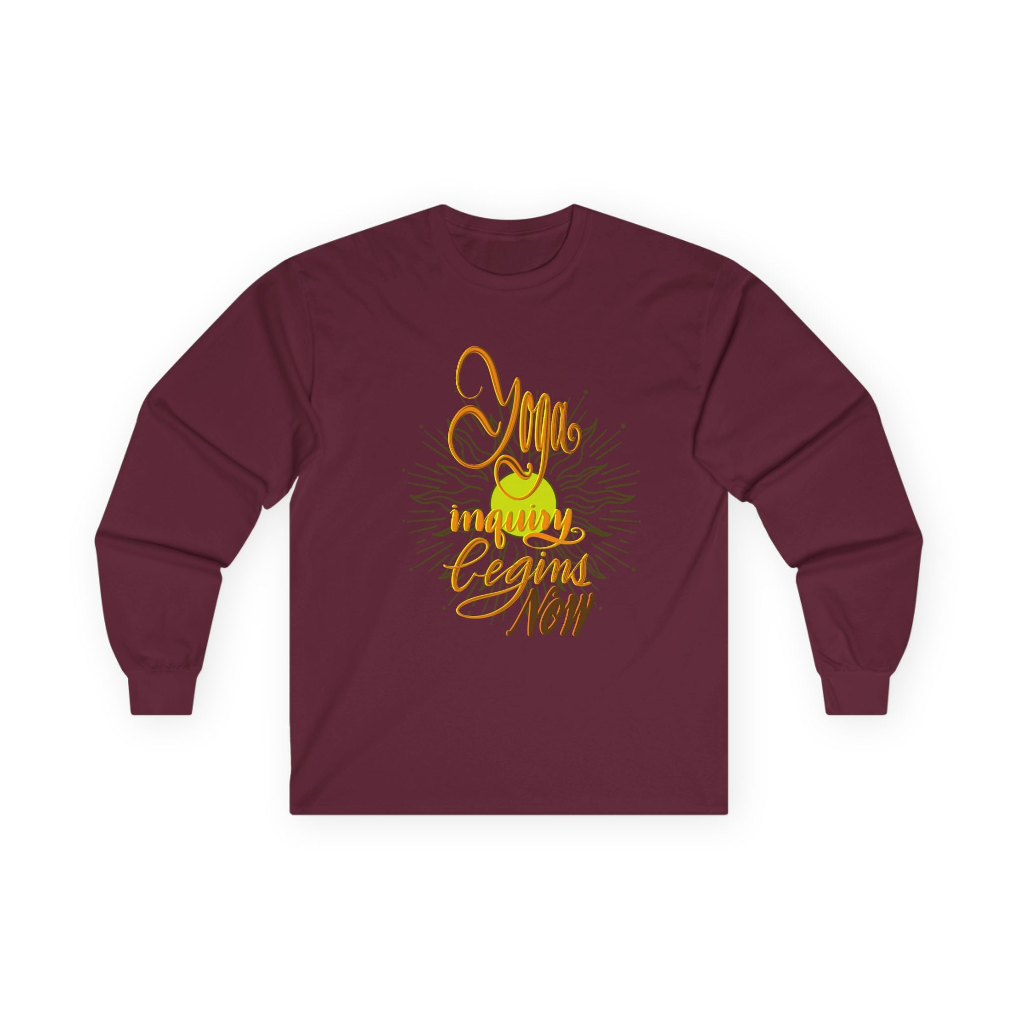 Yoga Inquiry Begins Now Long Sleeve Tee - Unisex Ultra Cotton