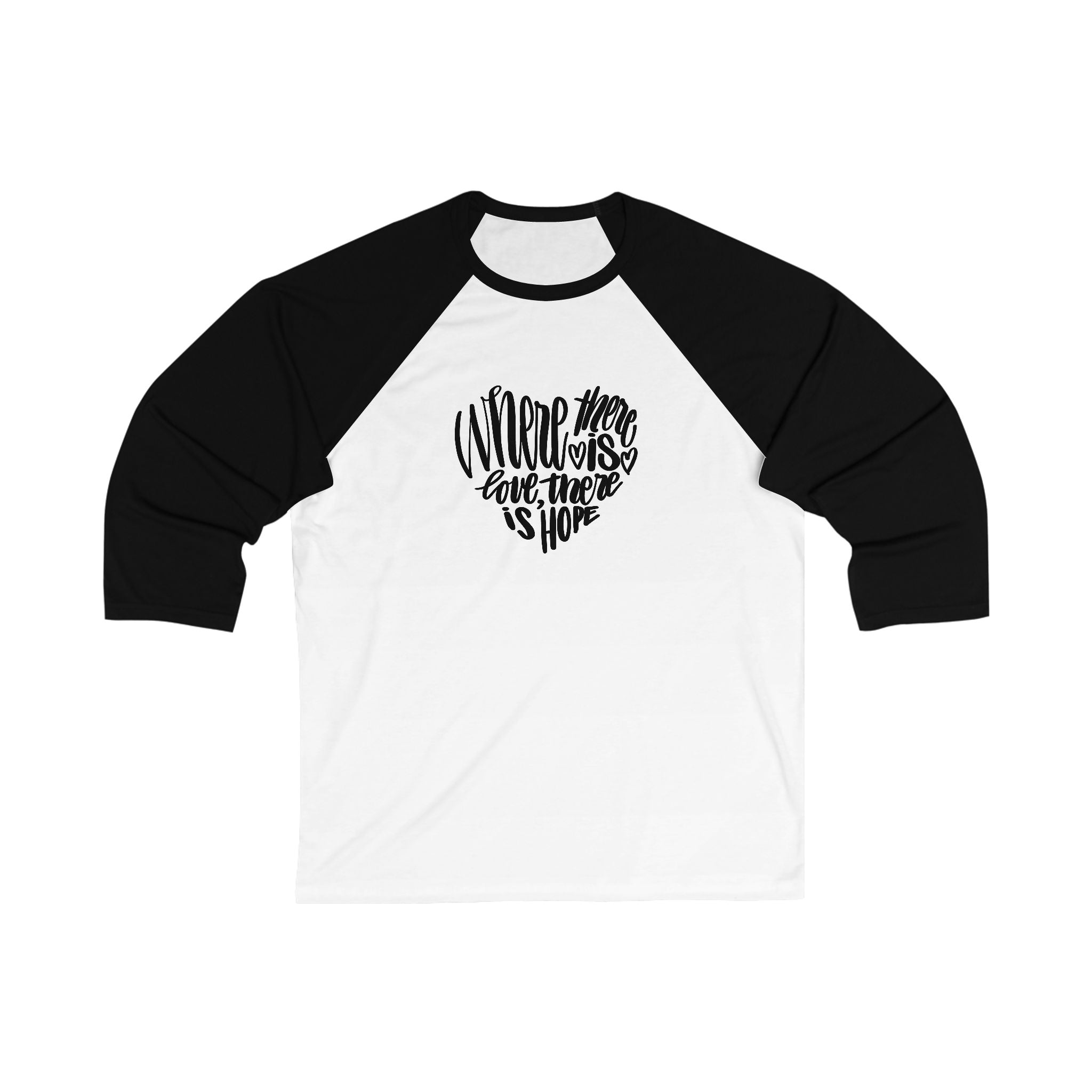 Inspirational Unisex 3/4 Sleeve Baseball Tee - 'Where There Is Hope'