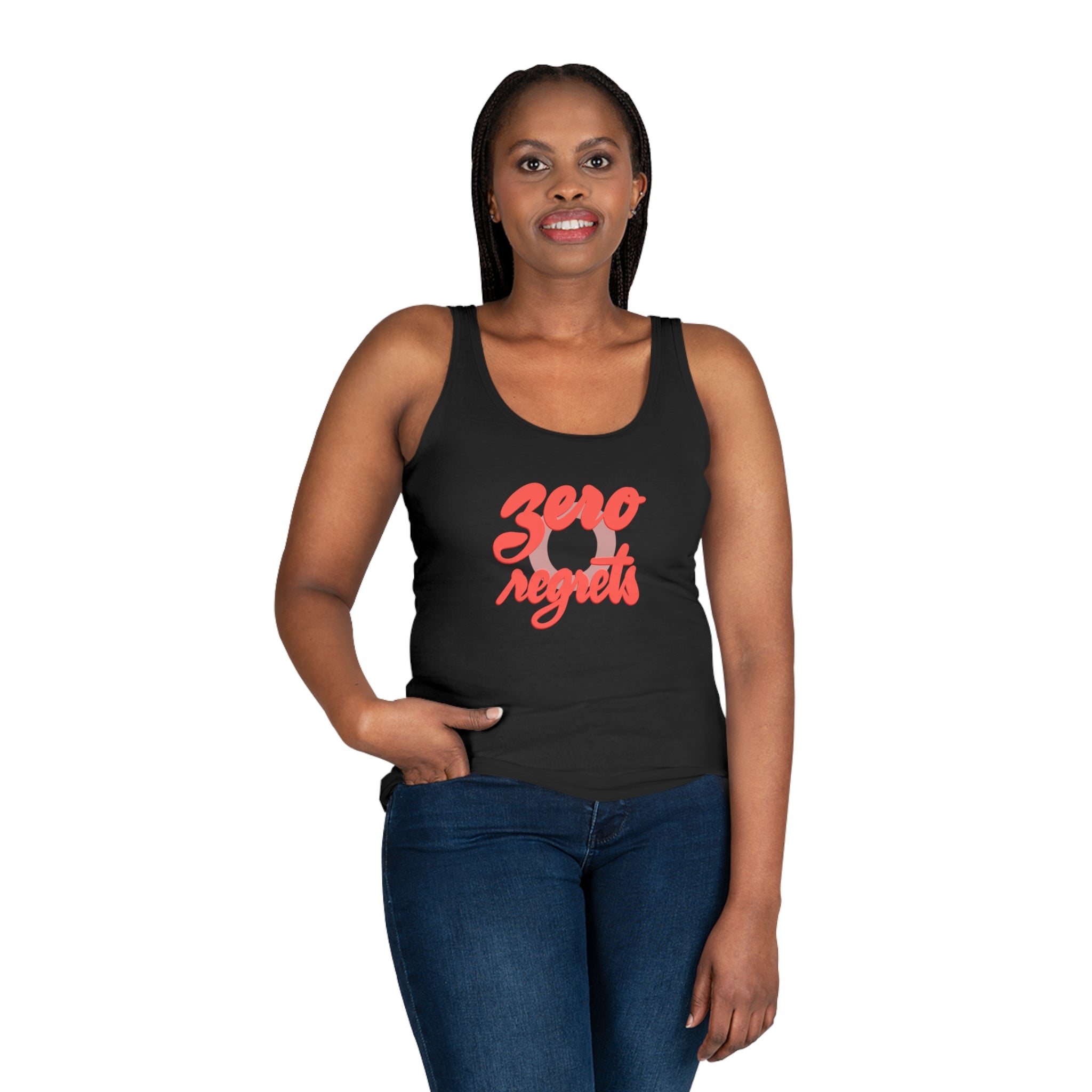Women’s Tank Top - "Zero Regrets" Motivational Tee