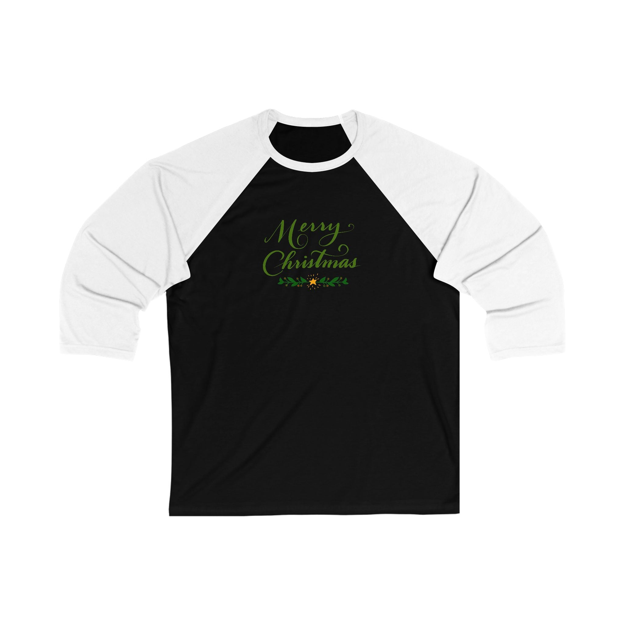 MERRY CHRISTMAS 3\4 Sleeve Baseball Tee