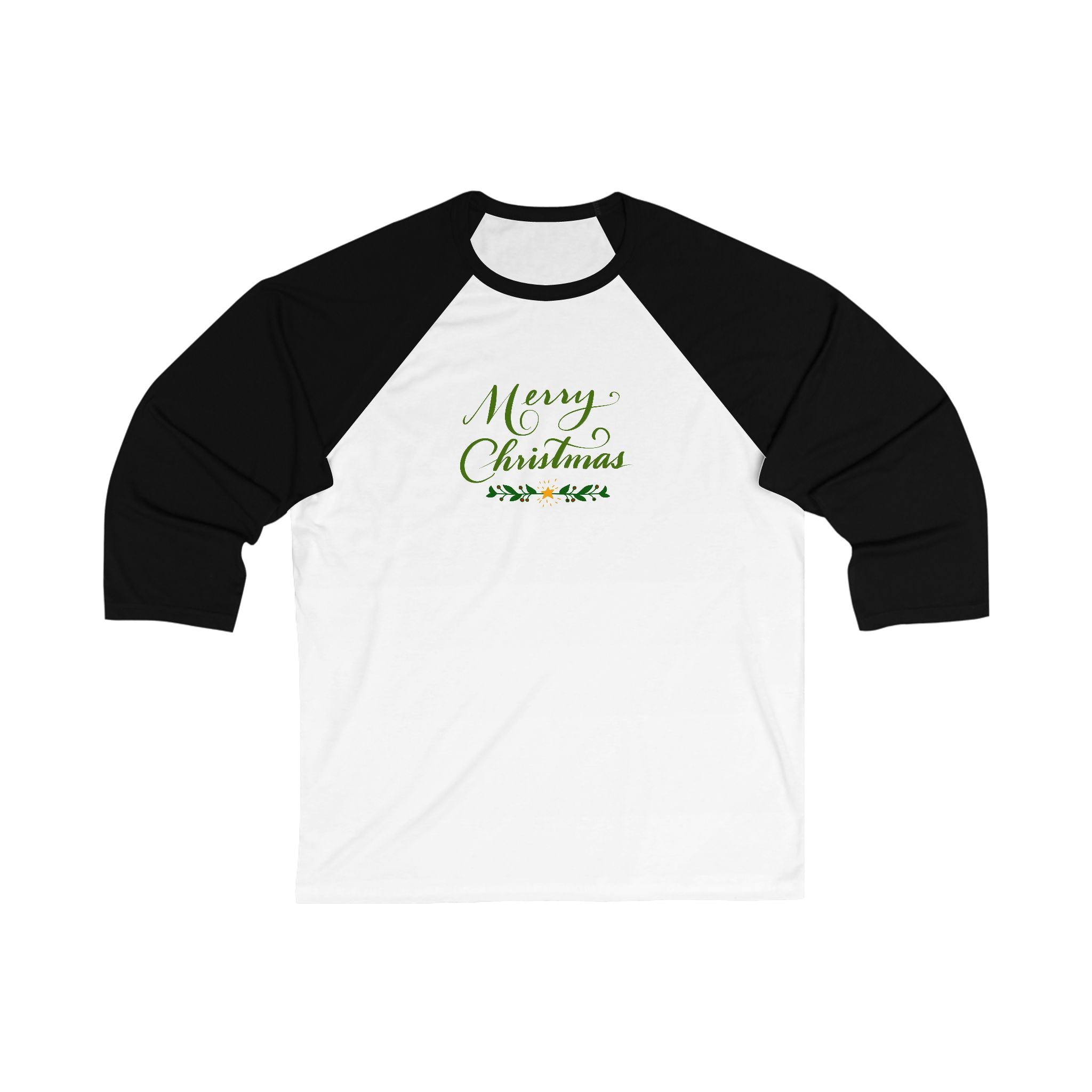 MERRY CHRISTMAS 3\4 Sleeve Baseball Tee