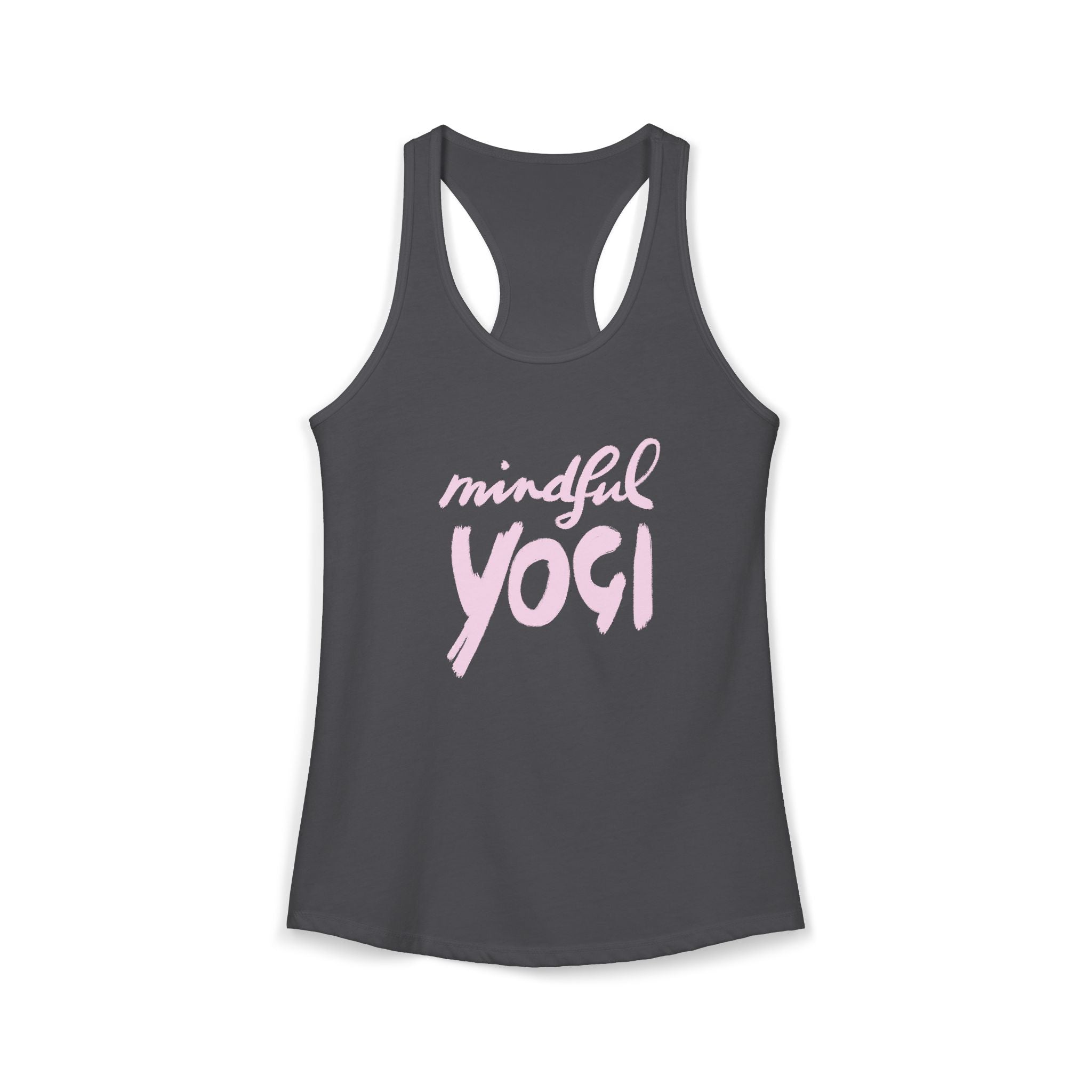 Mindful Yogi Racerback Tank — Handwritten Script Yoga Tribute